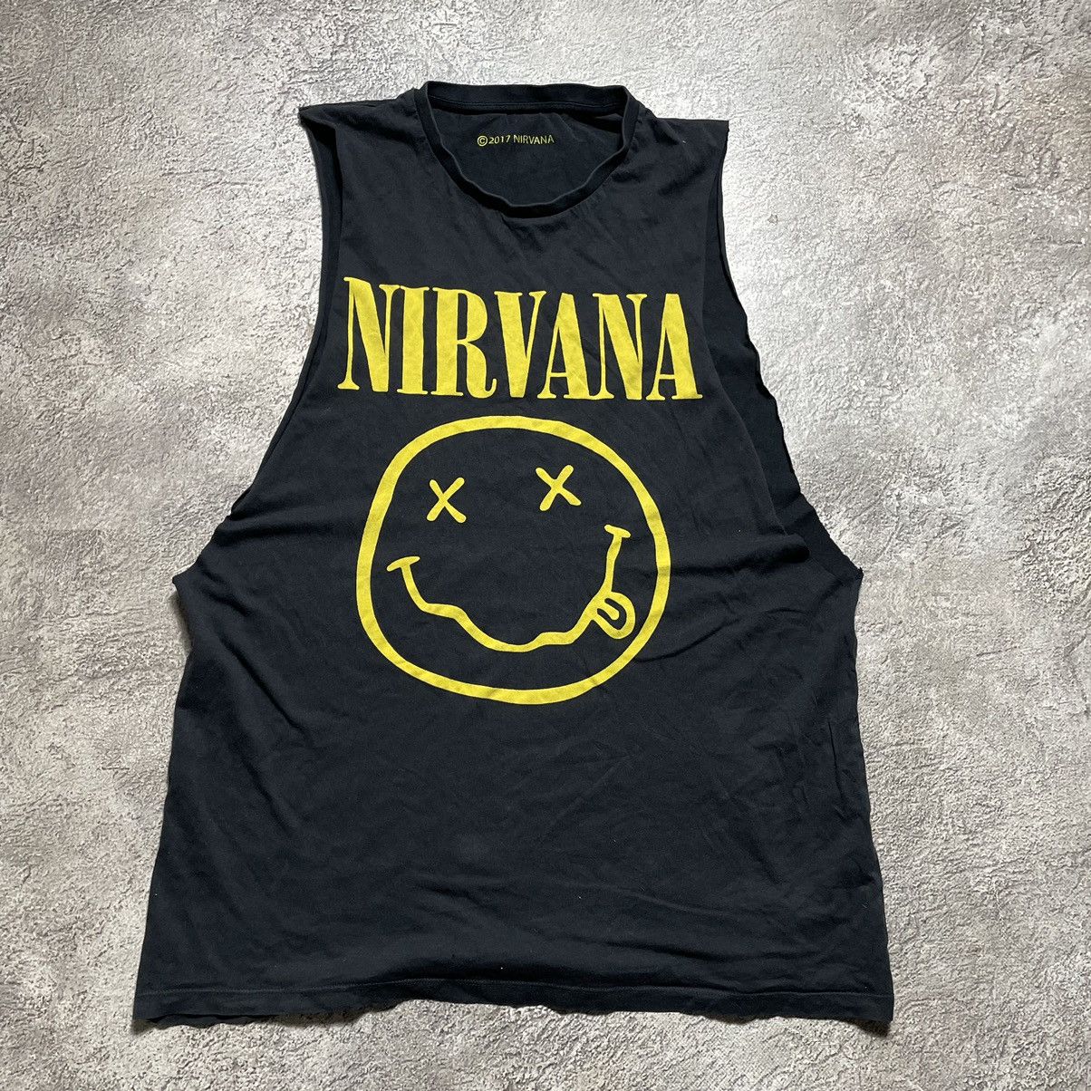 Vintage Vintage 90s Nirvana Band Tee Tank Top Grunge Graphic Boxy L Size US L / EU 52-54 / 3 - 1 Thumbnail