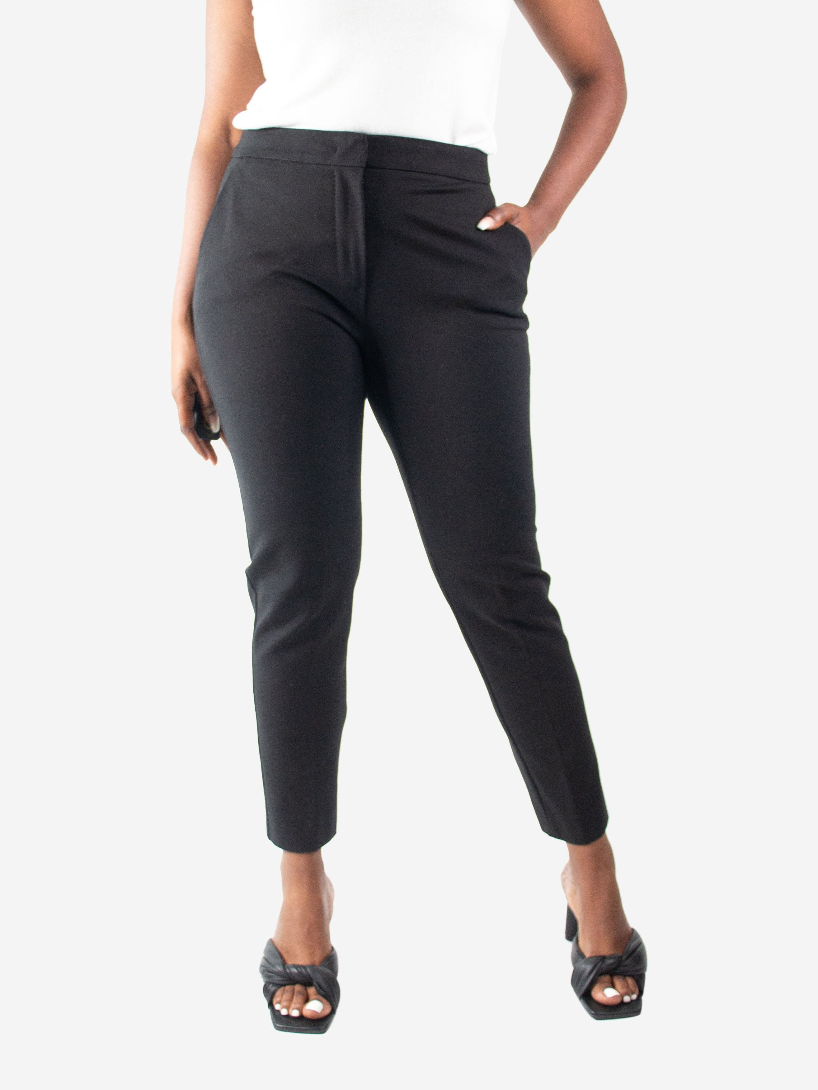 Black tailored trousers - size UK 12