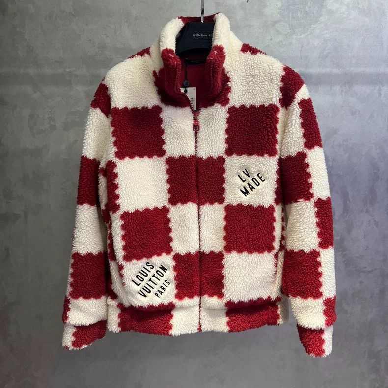 Louis Vuitton Checkerboard Logo Fleece Jacket-2506