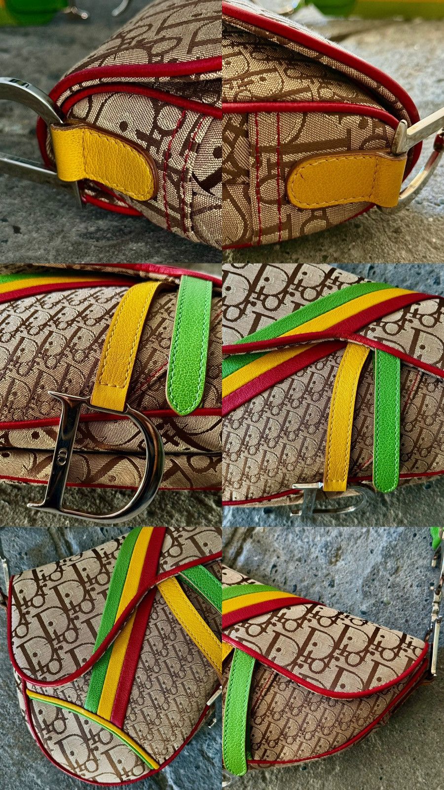 Dior Rare Dior - John Galliano - 2004 - Rasta Saddle Bag Size ONE SIZE - 20 Thumbnail