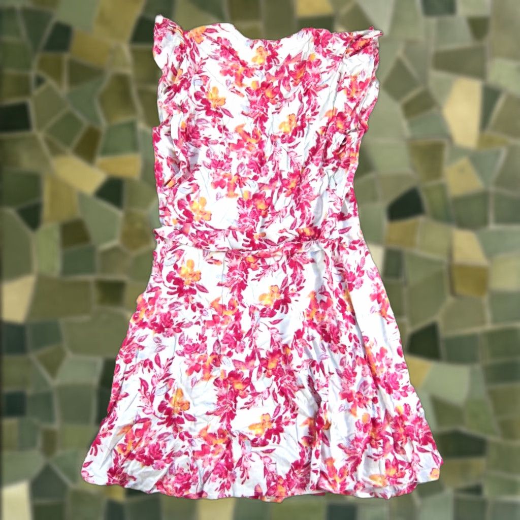 Vintage VINTAGE Ella Moss Wrap Dress S Bohemian Floral Pink Rayon? Size S / US 4 / IT 40 - 1 Thumbnail