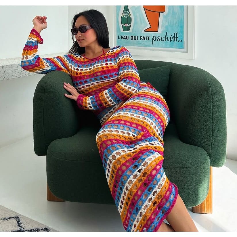 Mango LAST ONE!!! Mango Crochet Maxi Dress Resort Vacation NWT Size M / US 6-8 / IT 42-44 - 15 Thumbnail