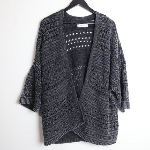 Lucky Brand Lucky Brand Acrylic Blend Open Stitch Cardigan In Black Size M / US 6-8 / IT 42-44 - 1 Thumbnail