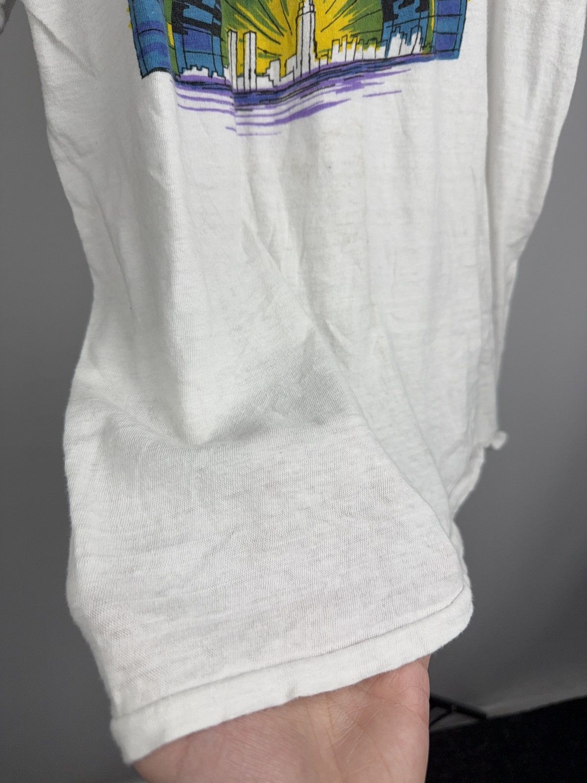 Vintage RARE Vintage 1970s New York Big Apple Ringer Retro T-Shirt Size US S / EU 44-46 / 1 - 7 Thumbnail
