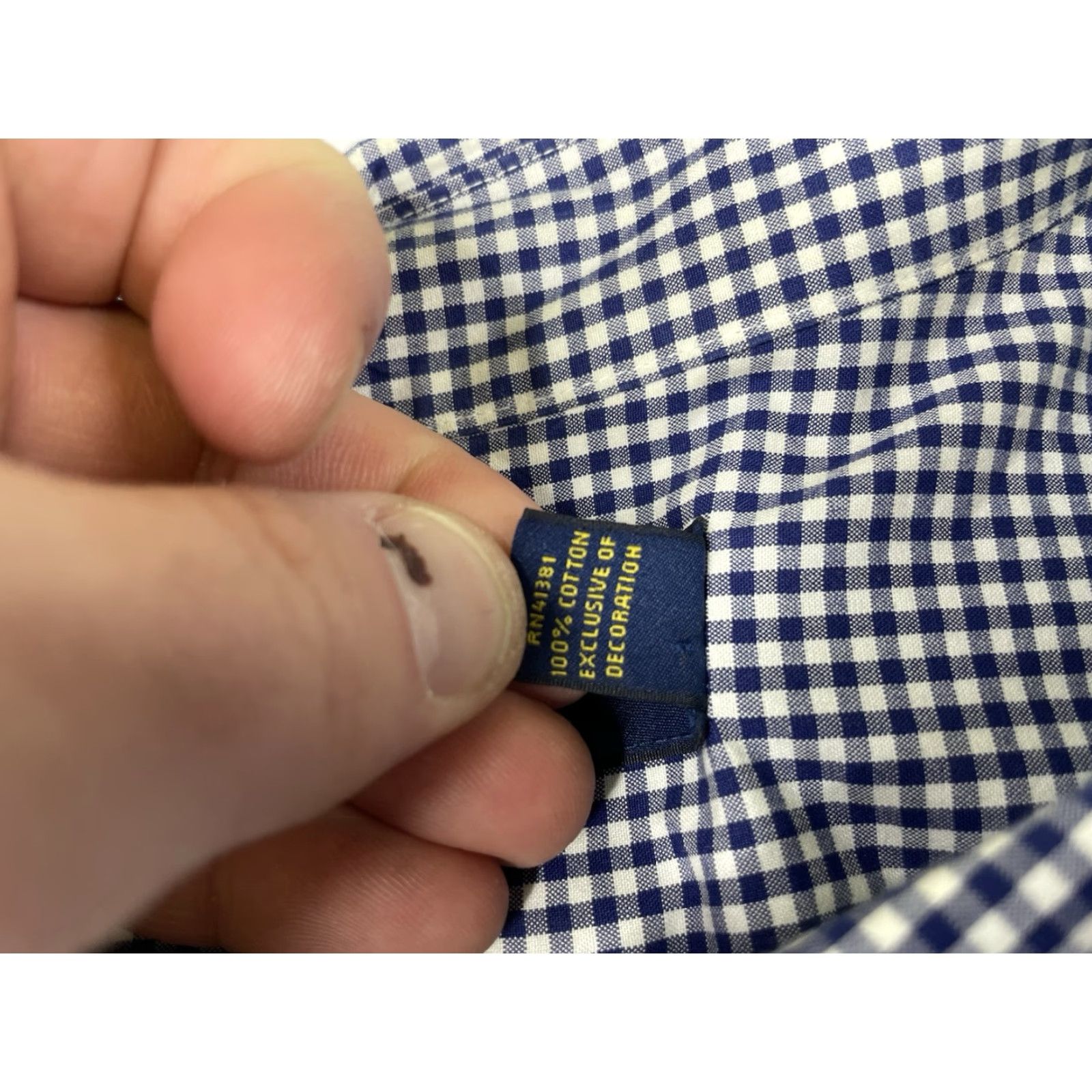 Polo Ralph Lauren Polo Ralph Lauren Shirt Mens 4XB Gingham Plaid Long Sleeve Button-Down Blue Size US XXL / EU 58 / 5 - 4 Thumbnail