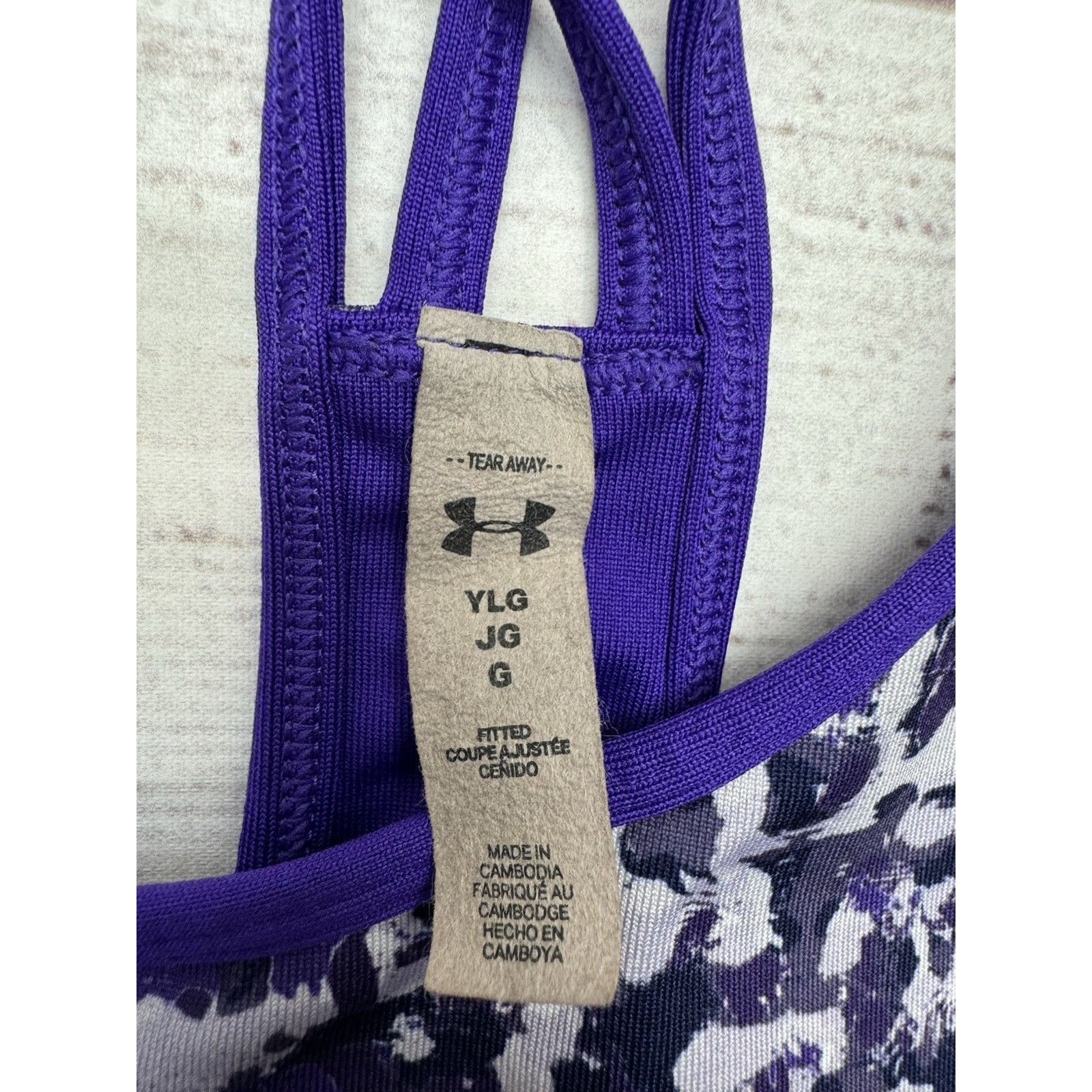 Under Armour UNDER ARMOUR Girls Youth Sports Bra Blue & Purple (L) Compre Size ONE SIZE - 8 Thumbnail