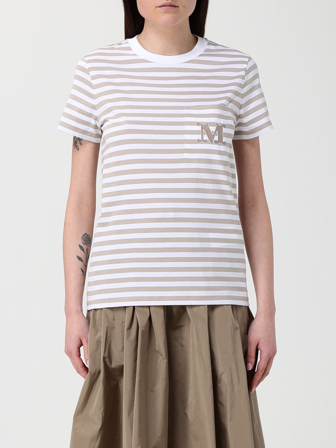 Max Mara Max Mara T-Shirt Woman Beige Size S / US 4 / IT 40 - 1 Thumbnail