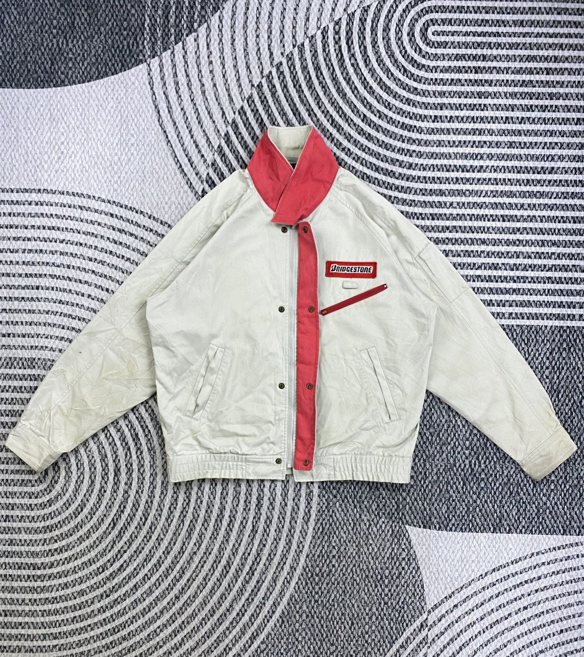 Japanese Brand Vintage Bridgestone Stain Racing Sports Zipper Jacket Size US L / EU 52-54 / 3 - 5 Thumbnail