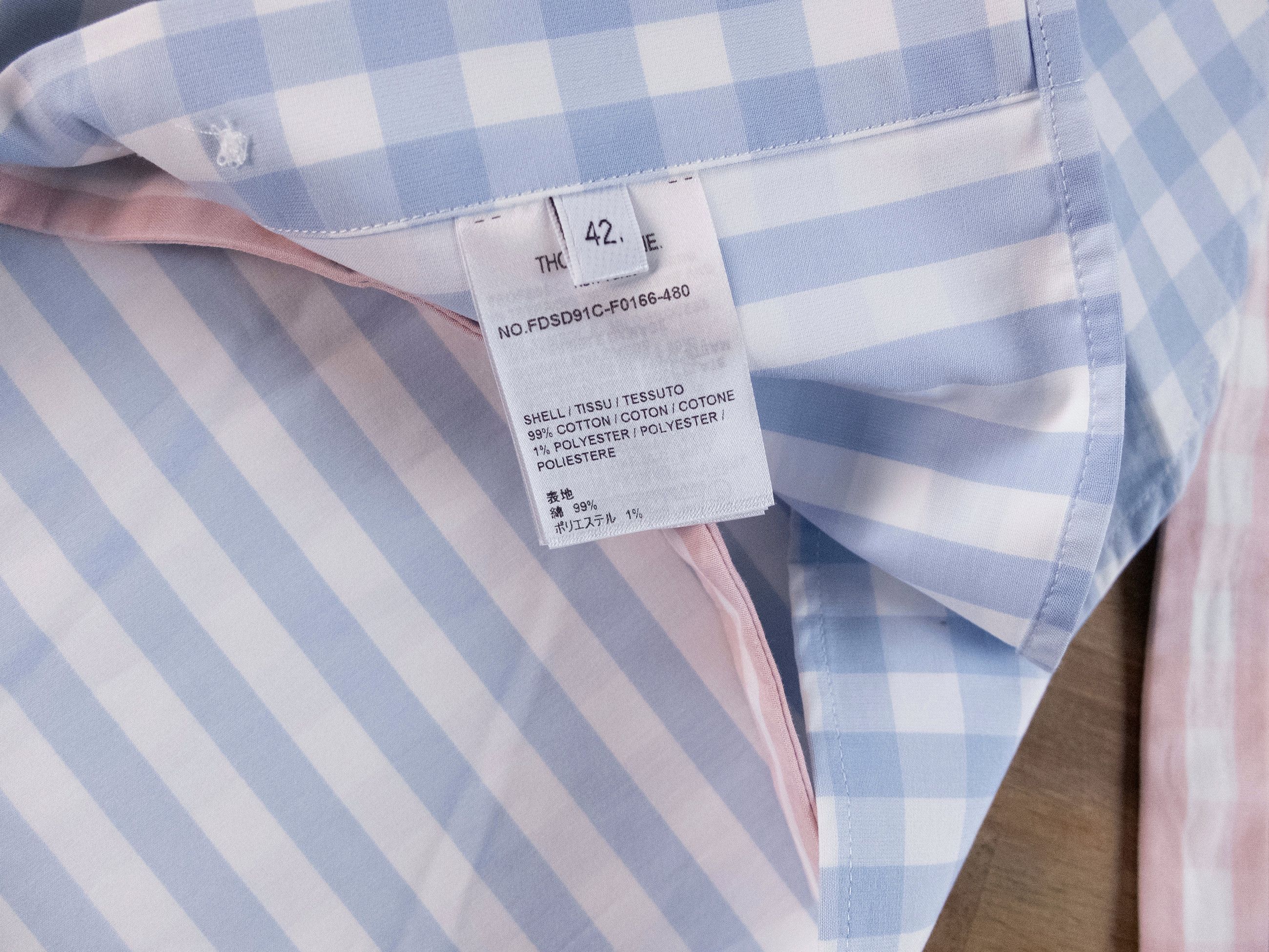 Thom Browne THOM BROWNE blue white gingham cotton gathered shirt dress Size M / US 6-8 / IT 42-44 - 8 Thumbnail