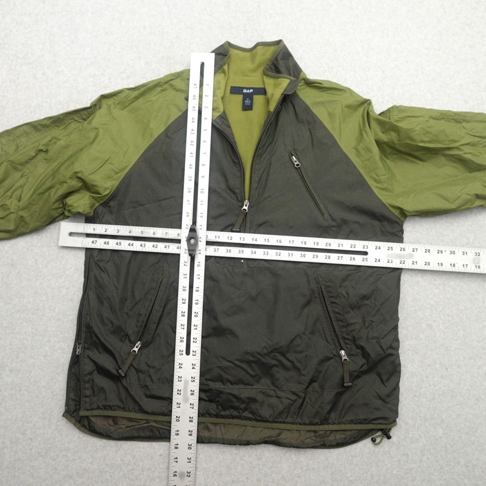 Gap GAP XL Olive Green Parachord Pullover Anorak Jacket Zipper Mens Size XL (26X30) Size US XL / EU 56 / 4 - 3 Thumbnail