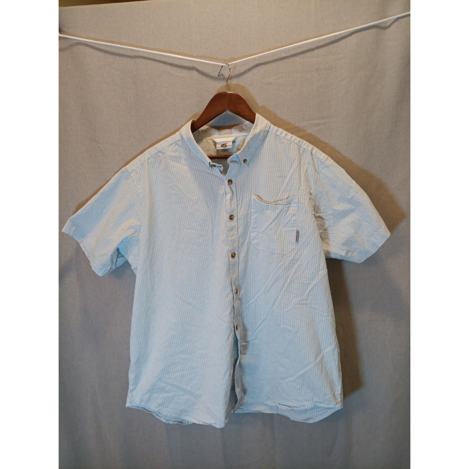 Columbia Men's Columbia White Striped XL Short Sleeve Button Up Size US XL / EU 56 / 4 - 1 Thumbnail