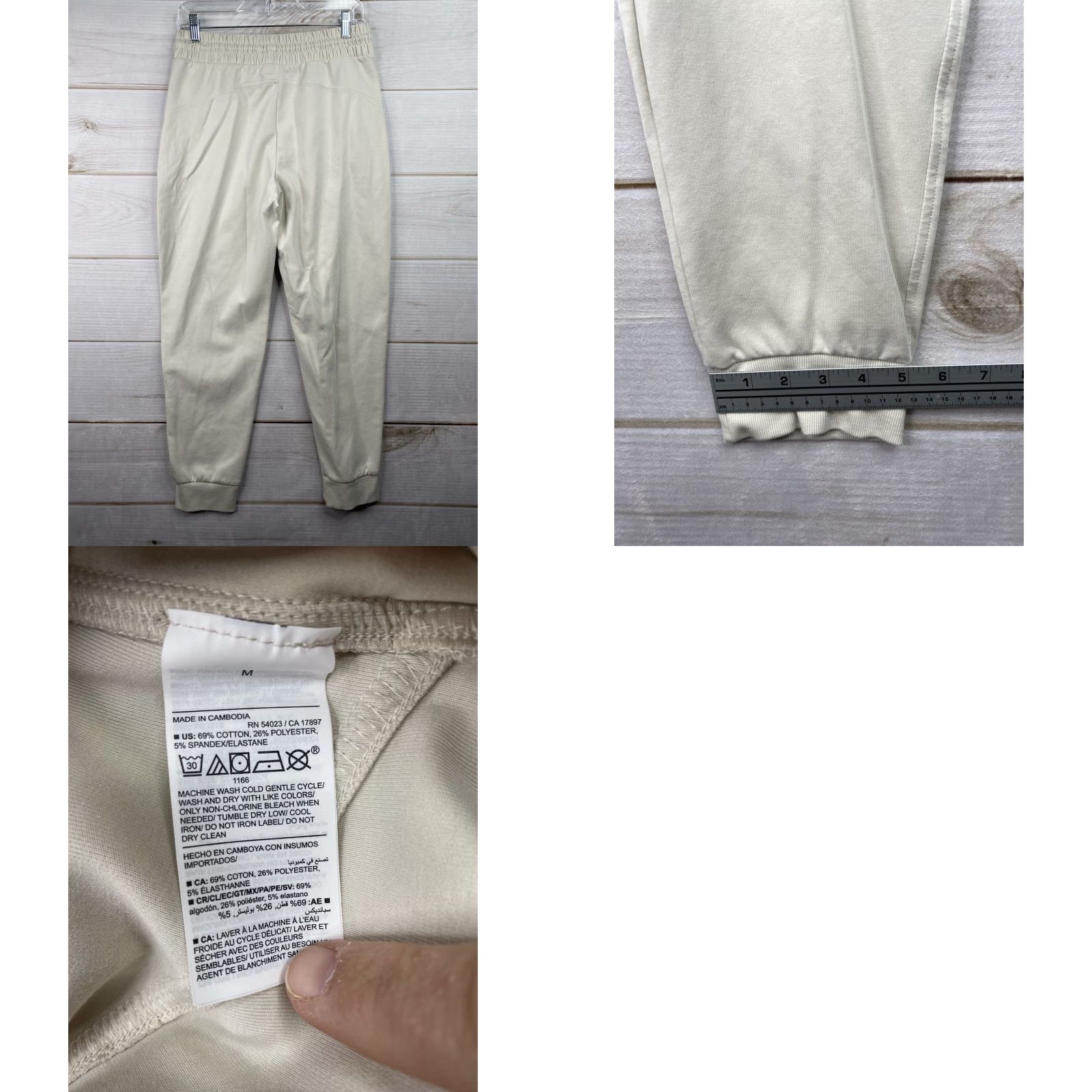 Old Navy Old Navy Active Pants M Beige High Rise Jogger Sweatpants Pockets Recycled Size 32" / US 10 / IT 46 - 8 Thumbnail