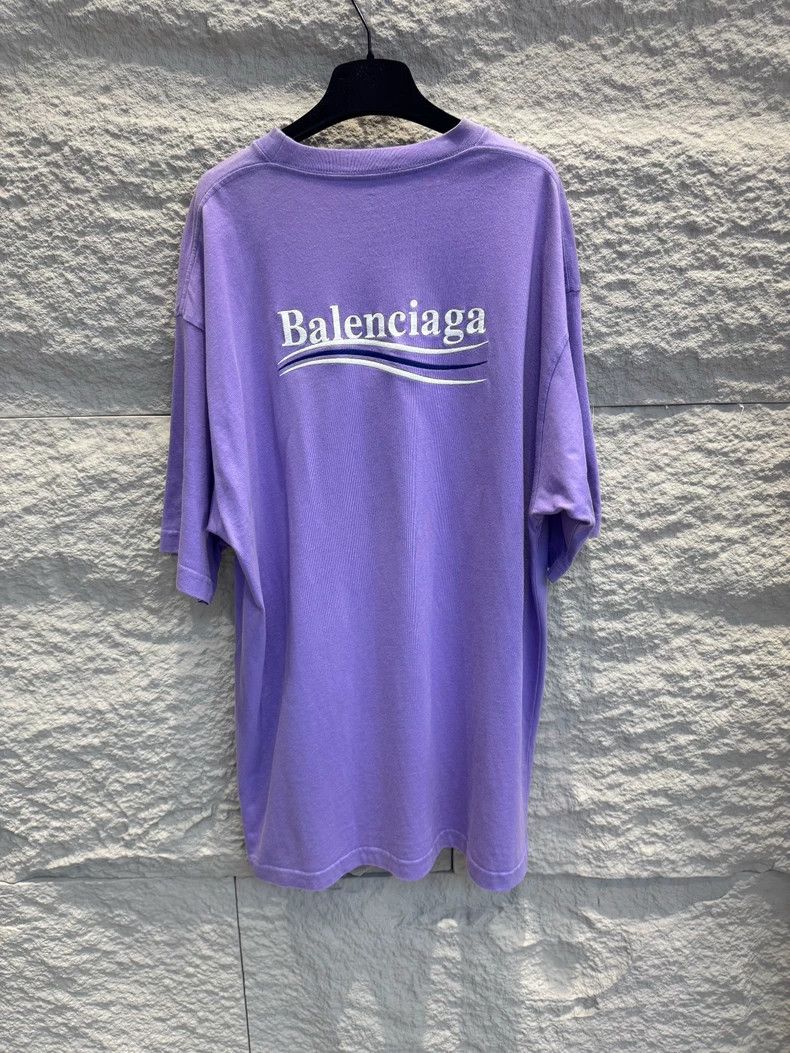 Balenciaga Balenciaga Purple cola embroidered logo short sleeve T-shi Size US S / EU 44-46 / 1 - 4 Thumbnail