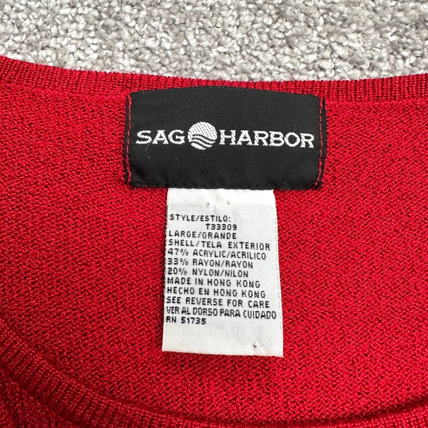 Vintage Sag Harbor Red Short Sleeve Sweater Blouse Womens L Cardigan Knit Casual Work Size L / US 10 / IT 46 - 5 Thumbnail