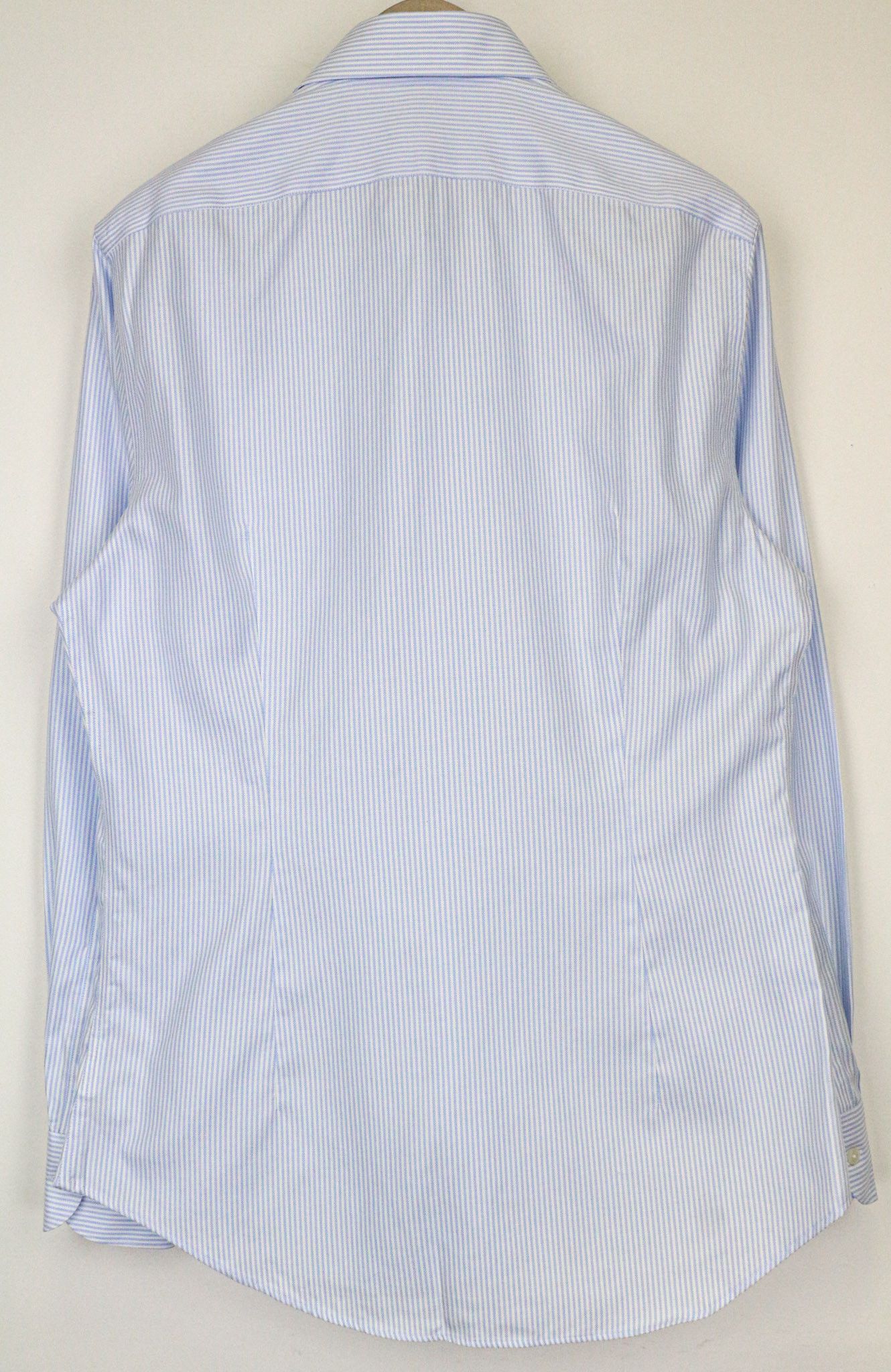Suitsupply 42/16 1/2 Extra Slim Blue Cotton Stripe Shirt 79251 Size 42R - 2 Thumbnail