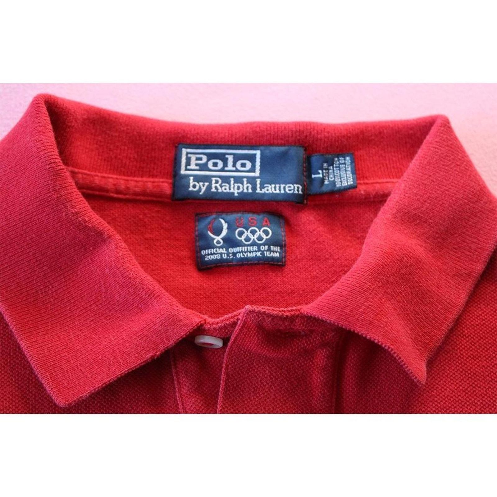 Polo Ralph Lauren Y2K 2008 Red Beijing Olympics USA Ralph Lauren Polo Size US L / EU 52-54 / 3 - 4 Thumbnail