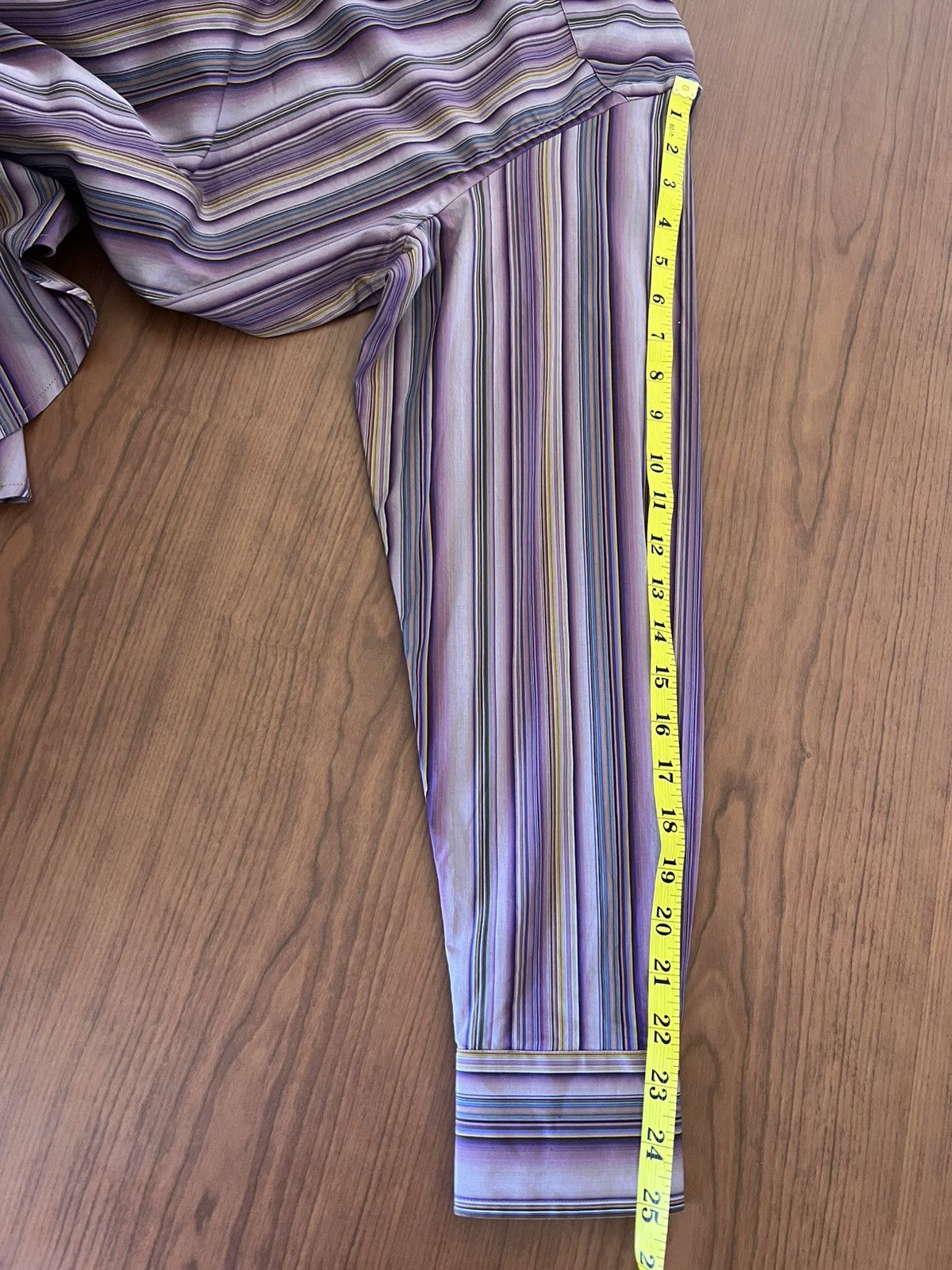 Robert Graham Robert Graham Bold Stripe Shirt M Purple Contrast Cuffs Size US M / EU 48-50 / 2 - 4 Thumbnail
