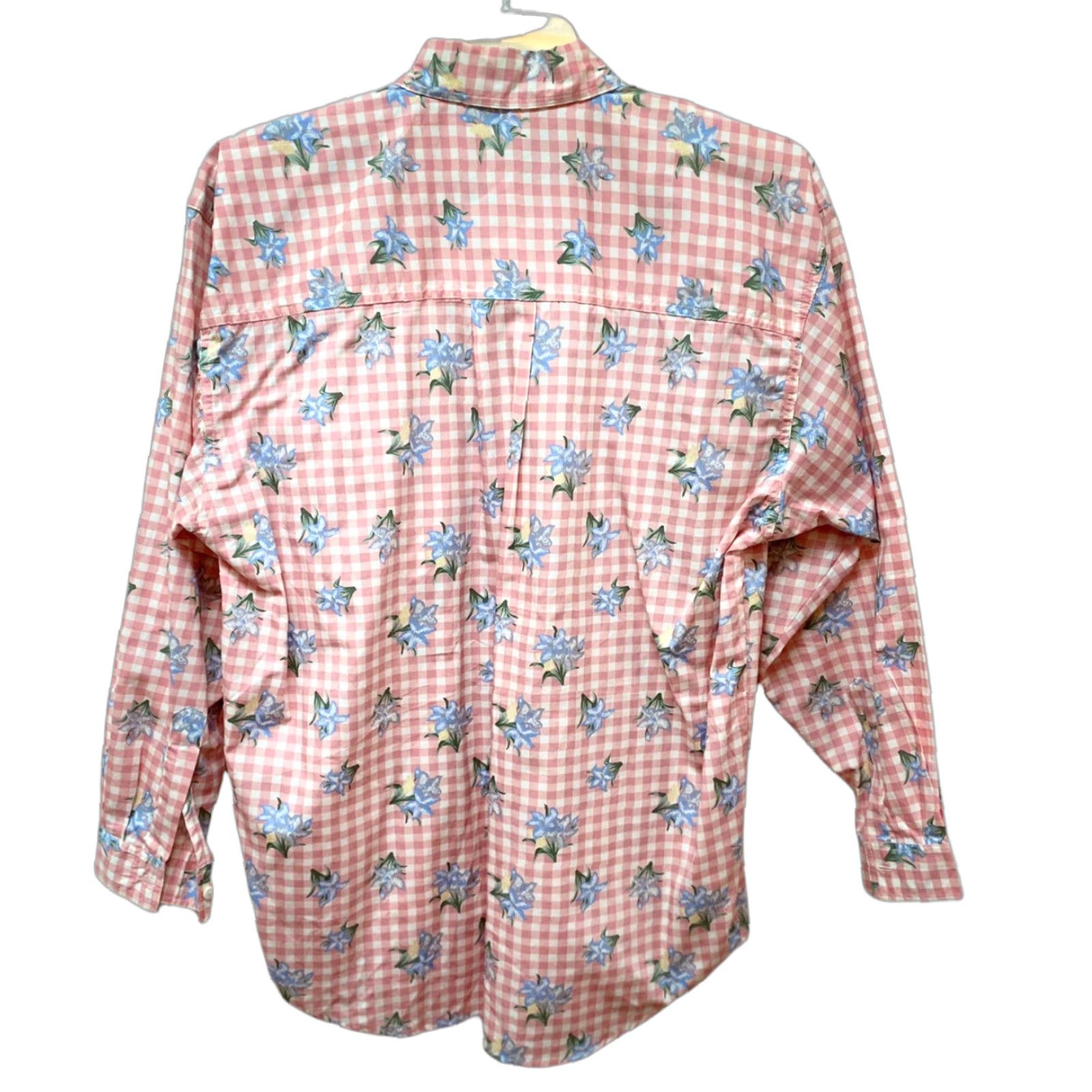 Vintage Vintage Women's Blouse L Retro Floral Gingham Check Prairie Cottage Cottagecore Size L / US 10 / IT 46 - 1 Thumbnail