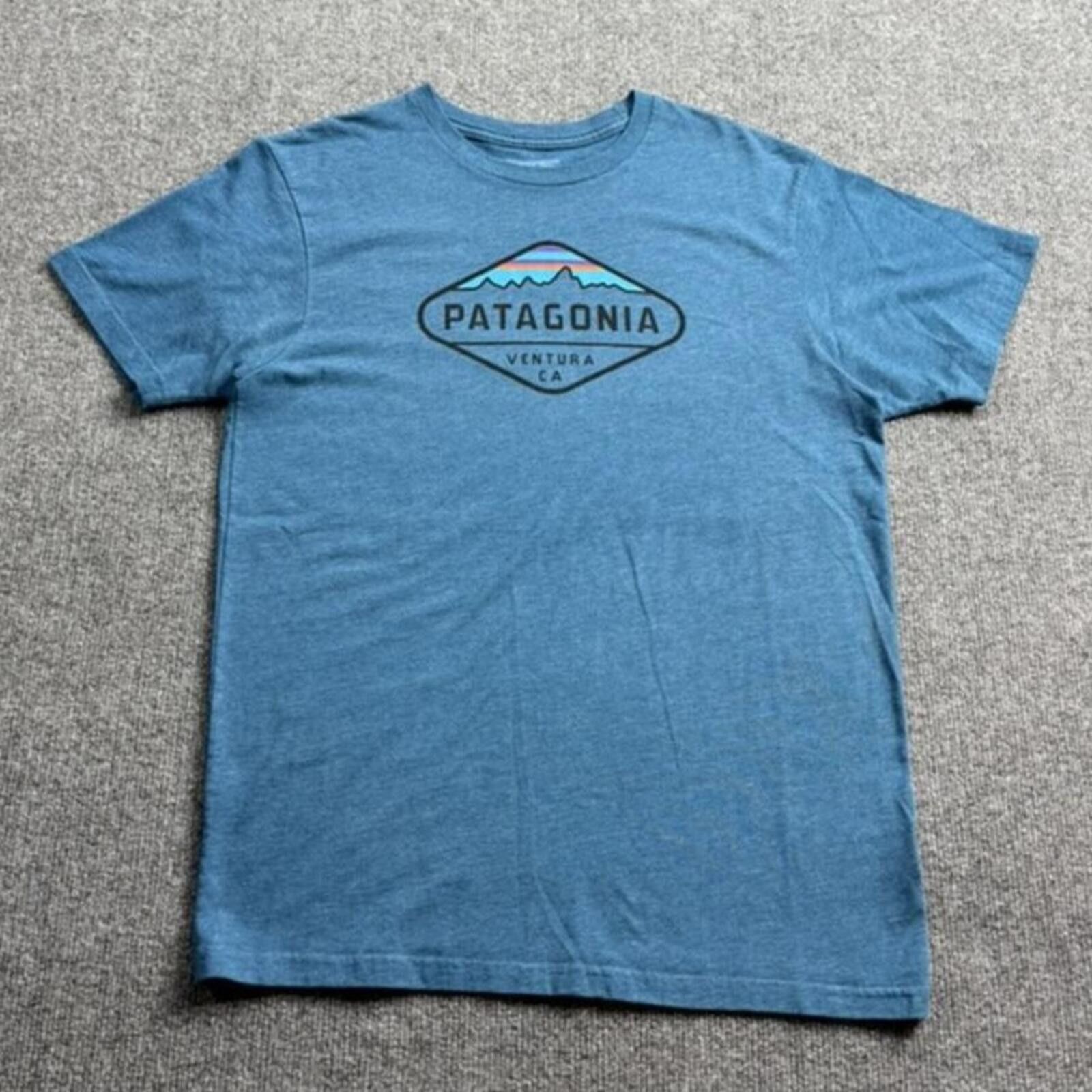 Patagonia Patagonia Ventura CA Worn Wear Slim Fit TShirt Blue Mens M Size US M / EU 48-50 / 2 - 2 Thumbnail