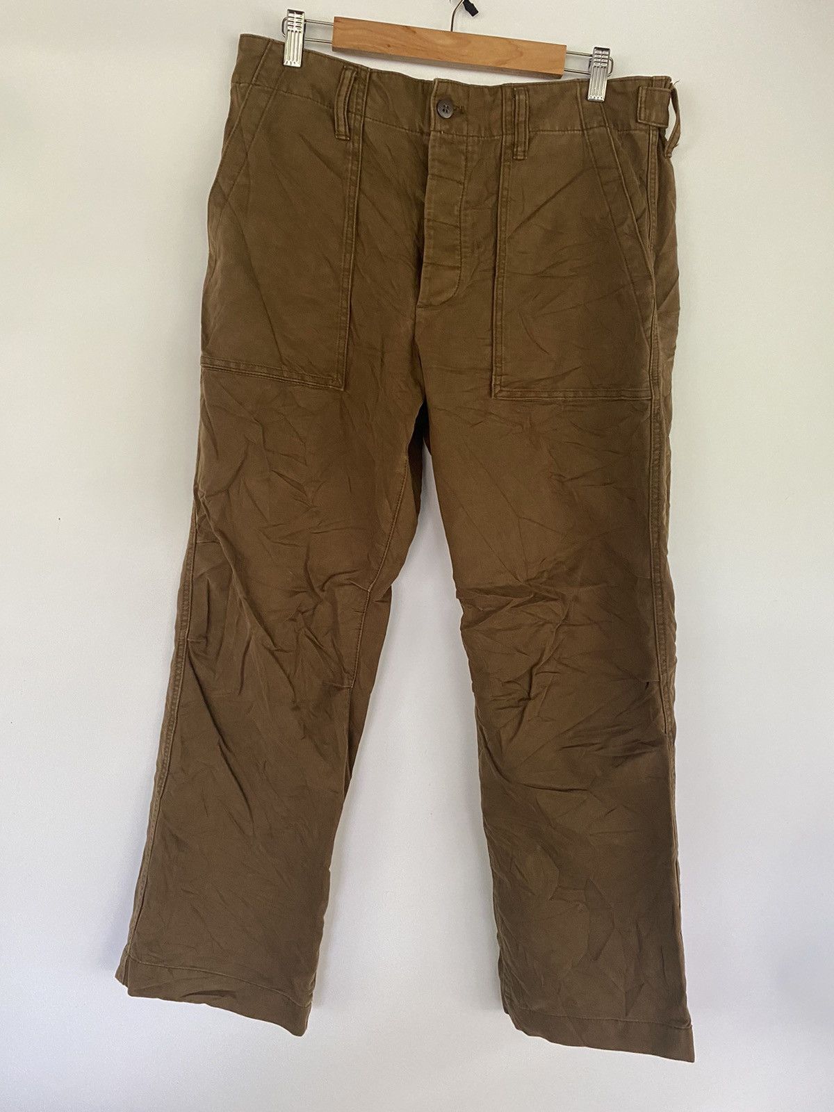 image of Gap Khakis Button Fly Easy Fit Straight Pants in Sepia Brown, Men's (Size 30)