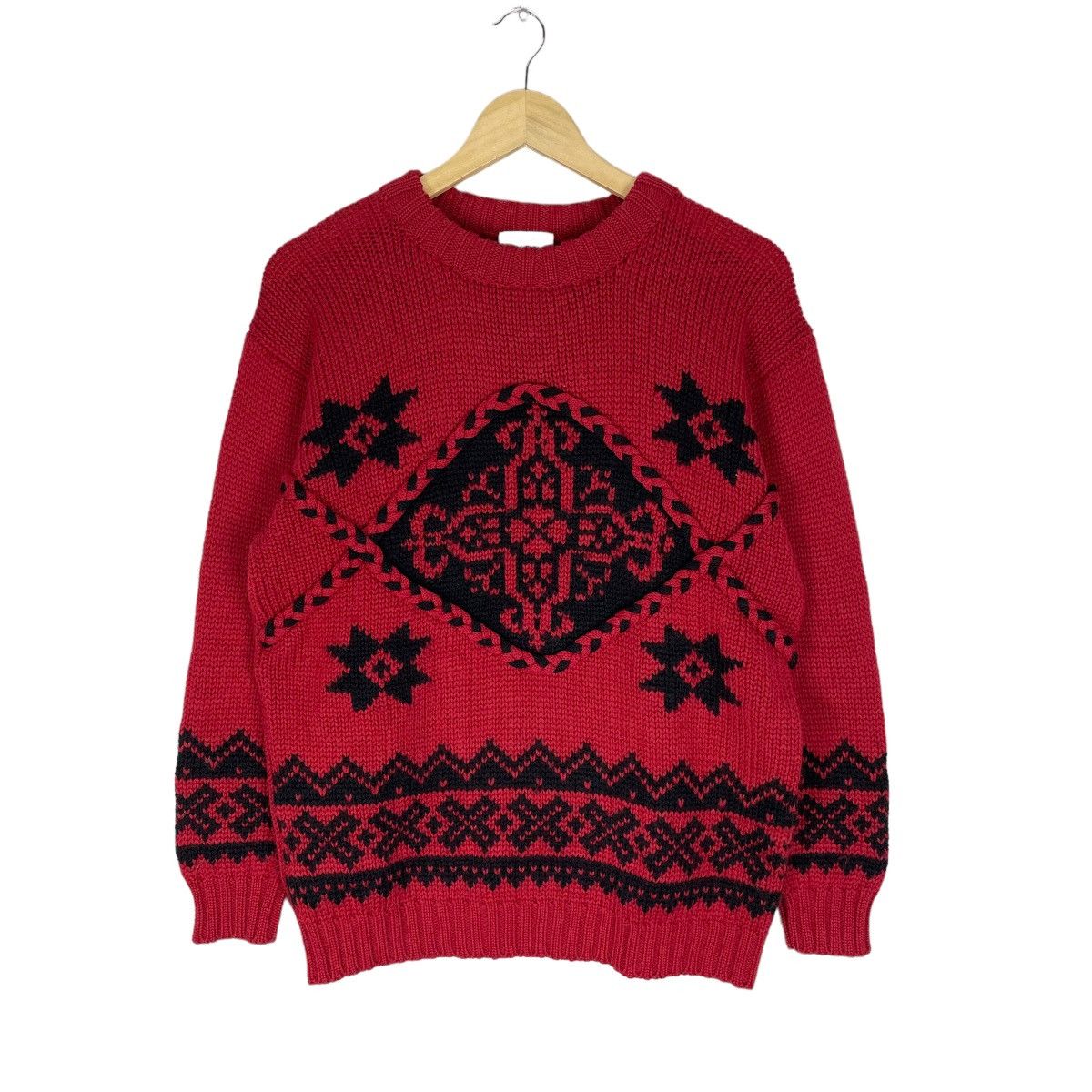 Aran Isles Knitwear ⚡️VINTAGE 90s MODA MAGLIA KNITTED ART SWEATER Size M / US 6-8 / IT 42-44 - 1 Thumbnail