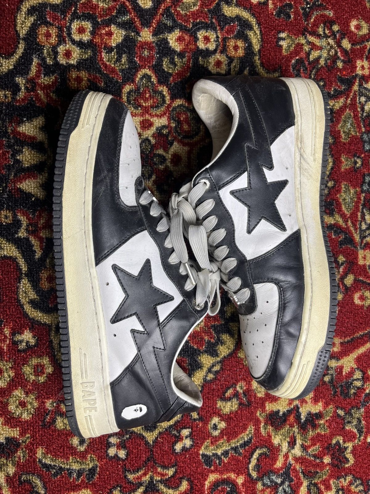 Bape A Bathing Ape Bapesta Low Black White 2021 Size US 11 / EU 44 - 1 Thumbnail