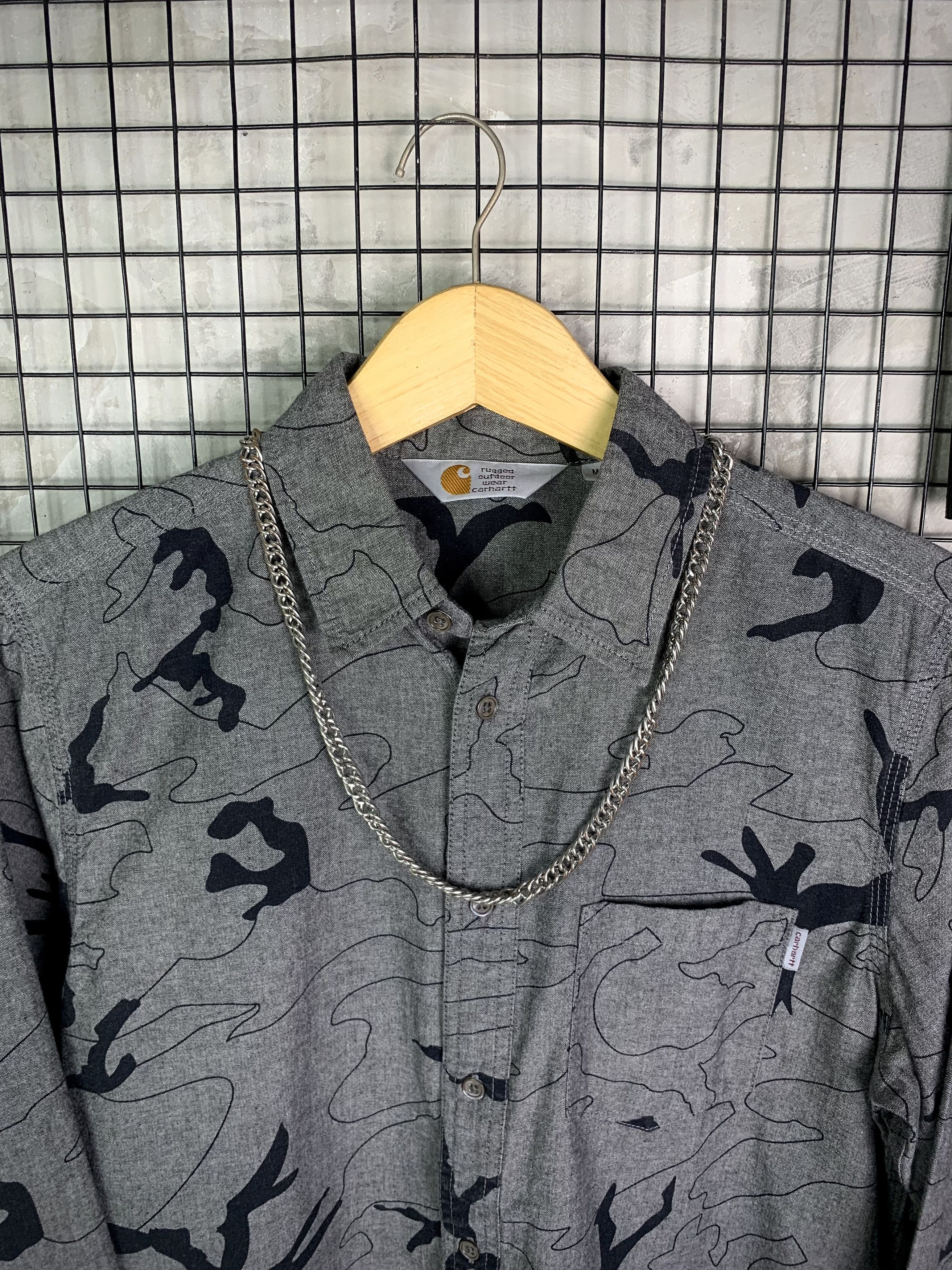 Carhartt Carhartt Bowie Long Sleeve Shirt Camo Lines Black Soot Rinse Size US M / EU 48-50 / 2 - 3 Thumbnail