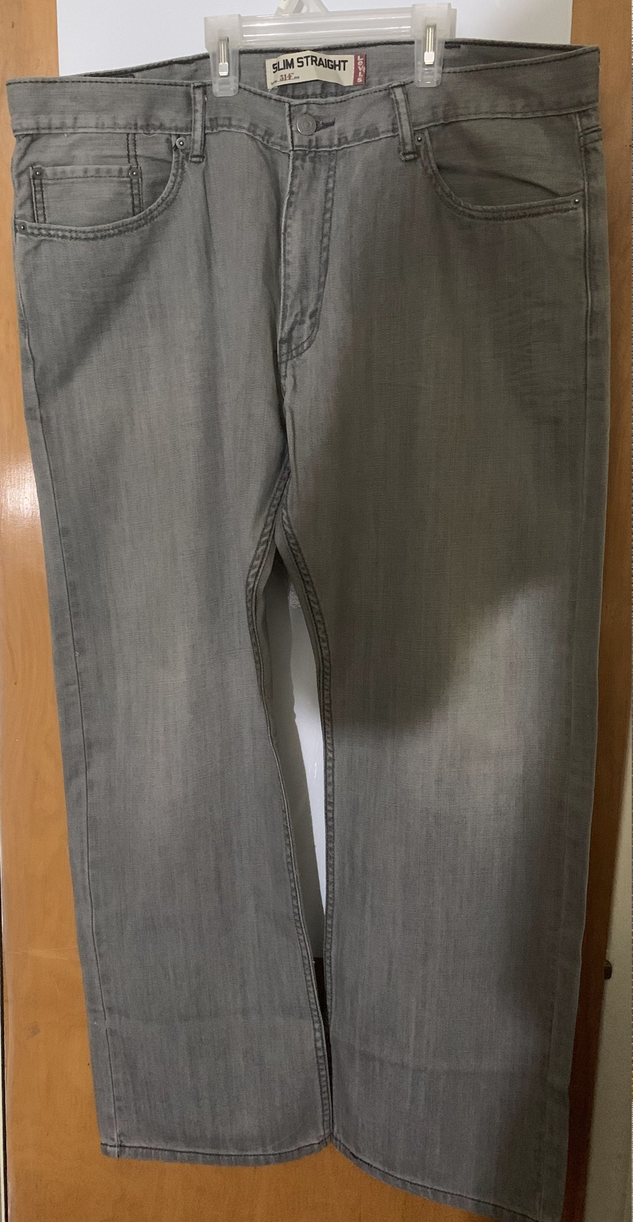 Levi's Levis 514 Jeans Men Size 38X30 Gray Denim Slim Straight Leg Size US 38 / EU 54 - 3 Thumbnail