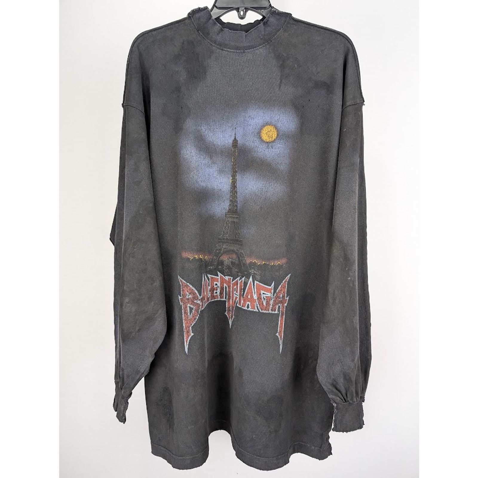 Balenciaga o1rshd1 L/S Double Front T-Shirt in Black Size US M / EU 48-50 / 2 - 2 Thumbnail