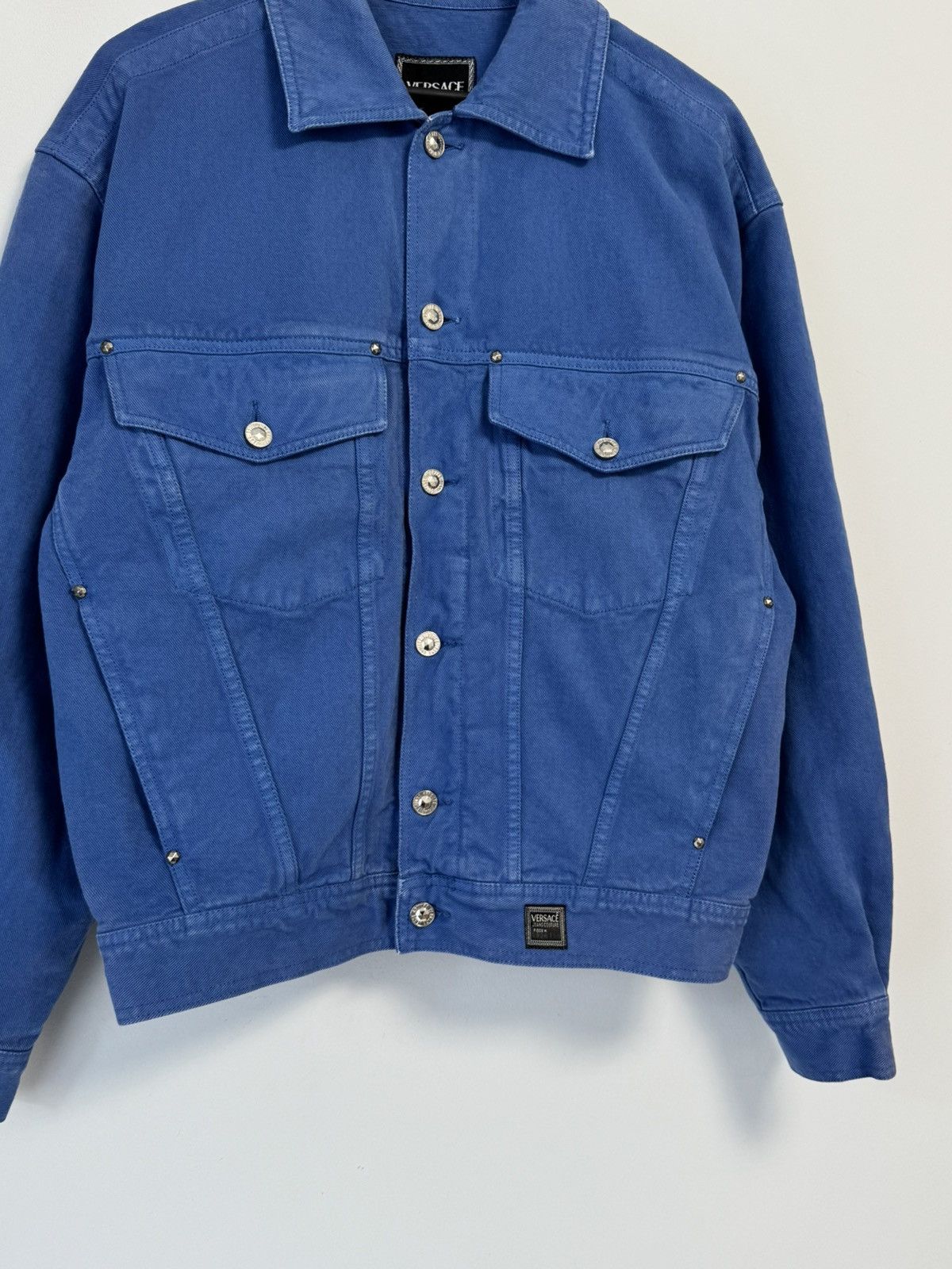 Versace Versace Vintage Blue Denim Jacket — Luxury Streetwear Size US M / EU 48-50 / 2 - 3 Thumbnail