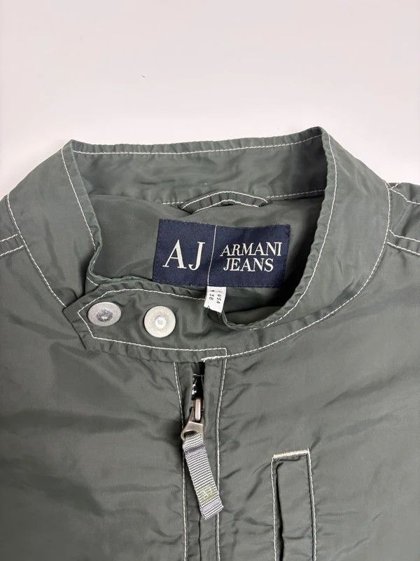 Emporio Armani Vintage Armani Jeans Olive Nylon Moto Jacket Size US L / EU 52-54 / 3 - 2 Thumbnail