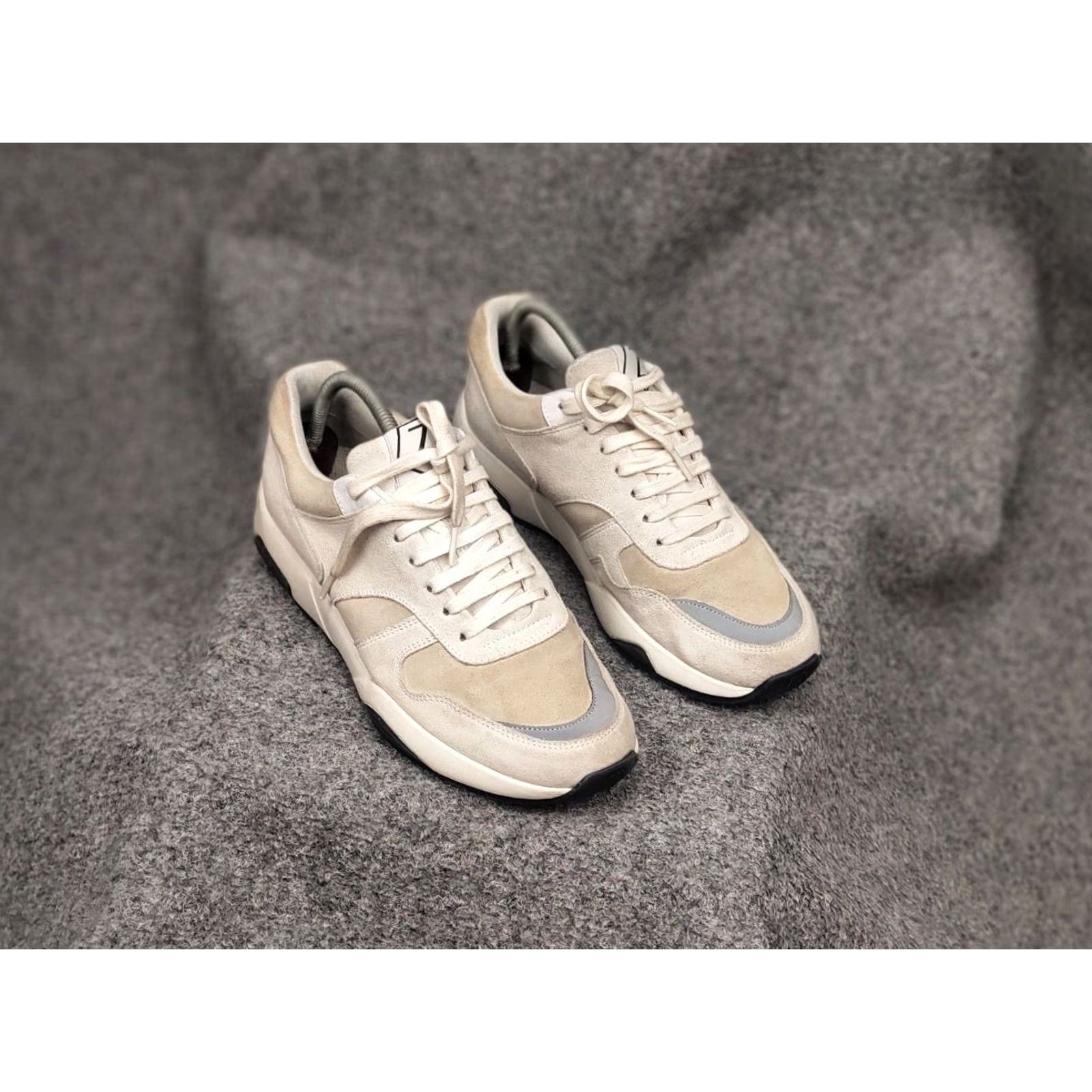 Ermenegildo Zegna Z Zegna Design Suede Leather Beige low top Lace Up Sneakers Men US 9.5 Leather Lining Casual Designer Style Thanksgiving? Size US M / EU 48-50 / 2 - 7 Thumbnail