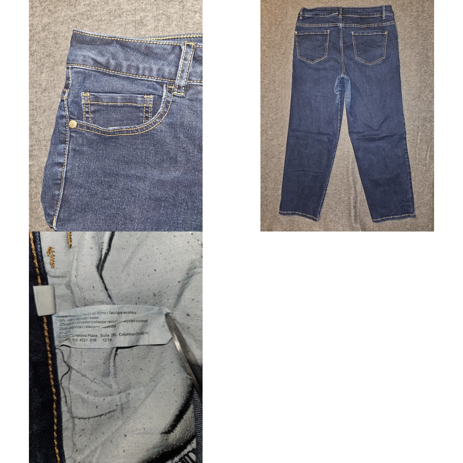 Vintage VINTAGE Eloquii Ankle Jeans Women's 14 Straight High Rise Blue Stretch Casual Preppy Mens? Size 36" / US 14 / IT 50 - 8 Thumbnail