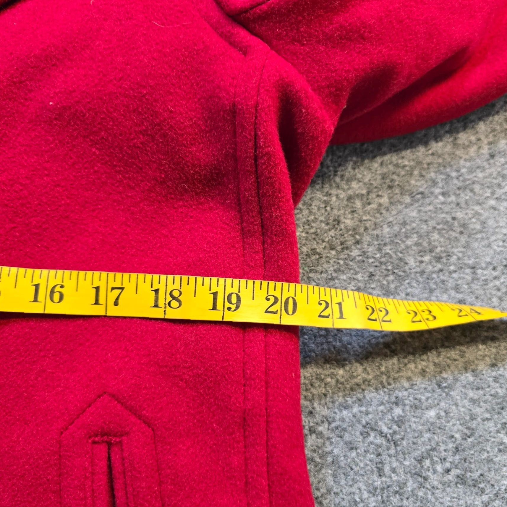 Vintage VINTAGE LL Bean Jacket Womens 12 Red Pea Coat Lambswool Button Heavy Classic Nautical Women Size XL / US 12-14 / IT 48-50 - 5 Thumbnail