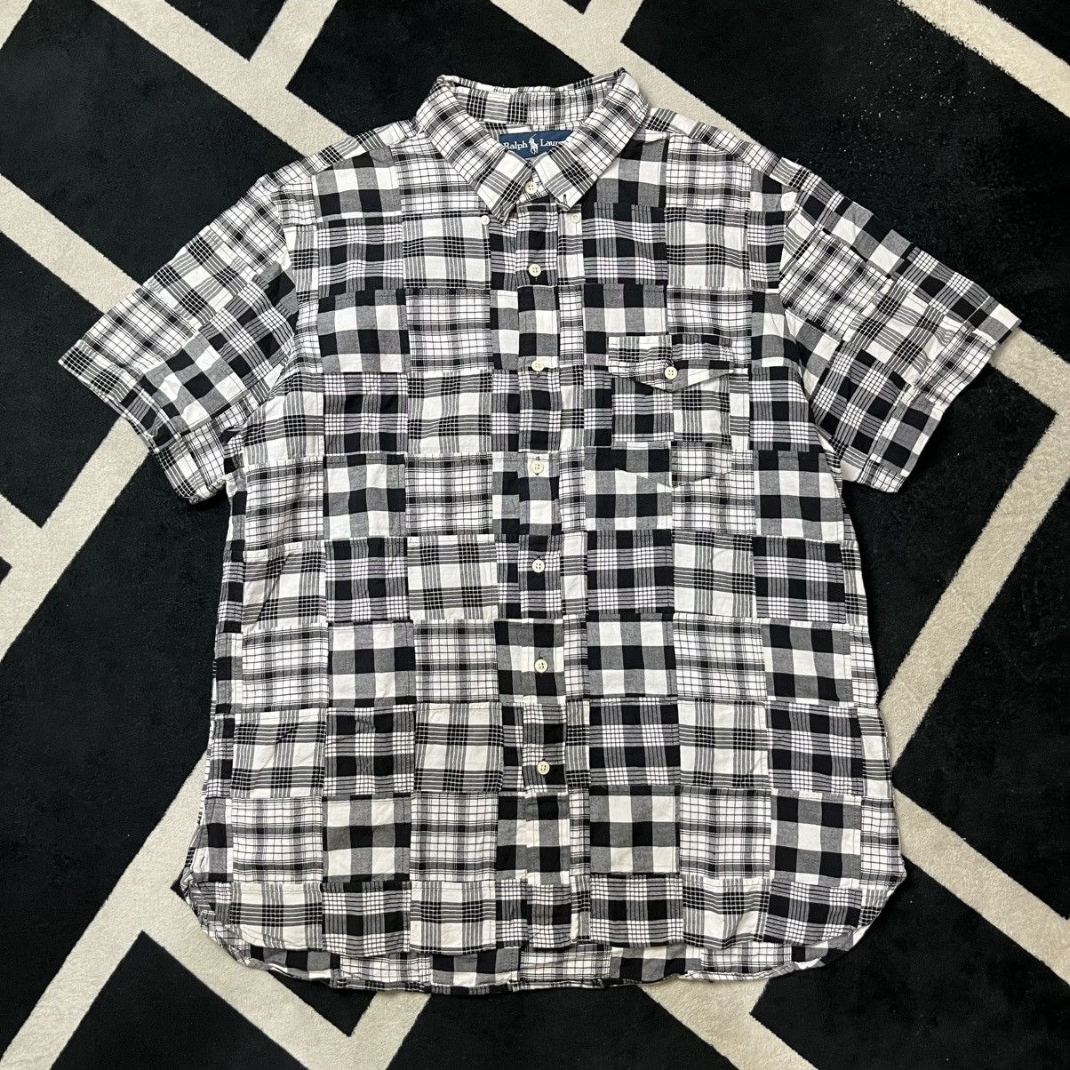 Polo Ralph Lauren Polo by Ralph Lauren Patchwork Short Sleeve Shirt Size US XL / EU 56 / 4 - 1 Thumbnail