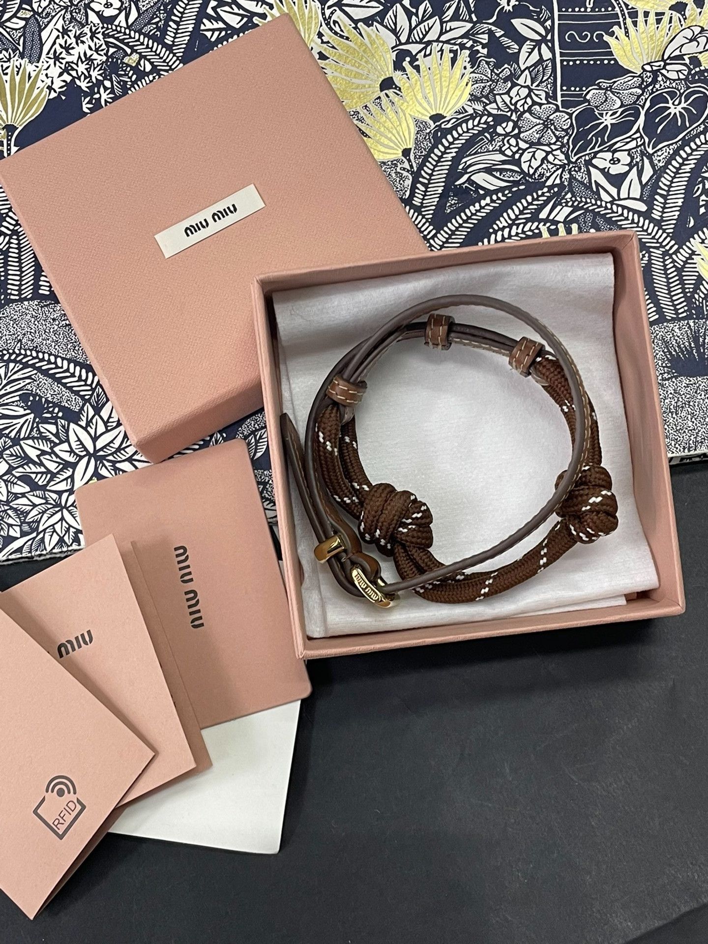 Miu Miu Miu Miu Brown Leather Hand Rope/Chain Size ONE SIZE - 1 Thumbnail