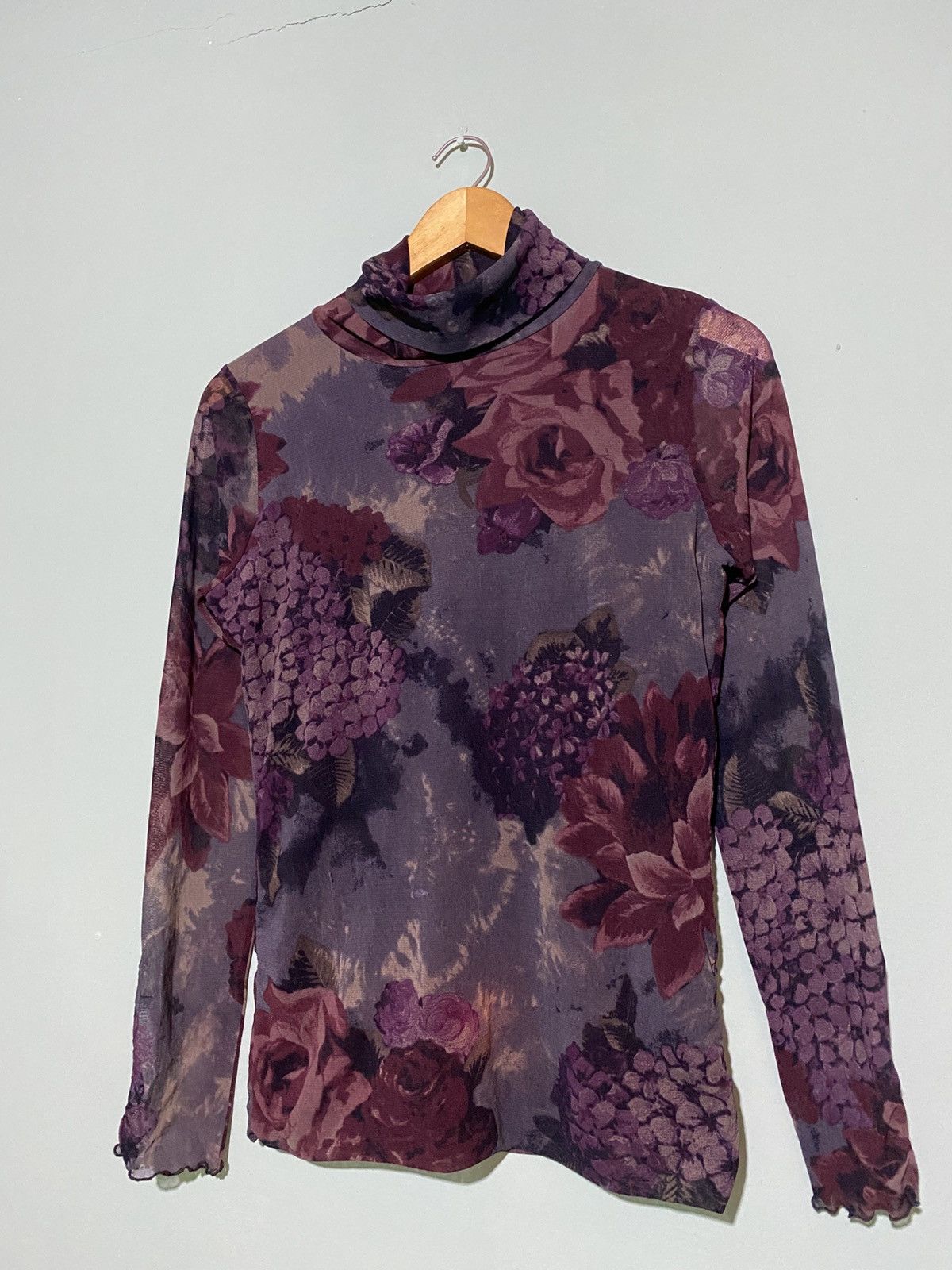 Other Elenad Luxury Made In Italy Floral Mesh Top Size XL / US 12-14 / IT 48-50 - 3 Thumbnail