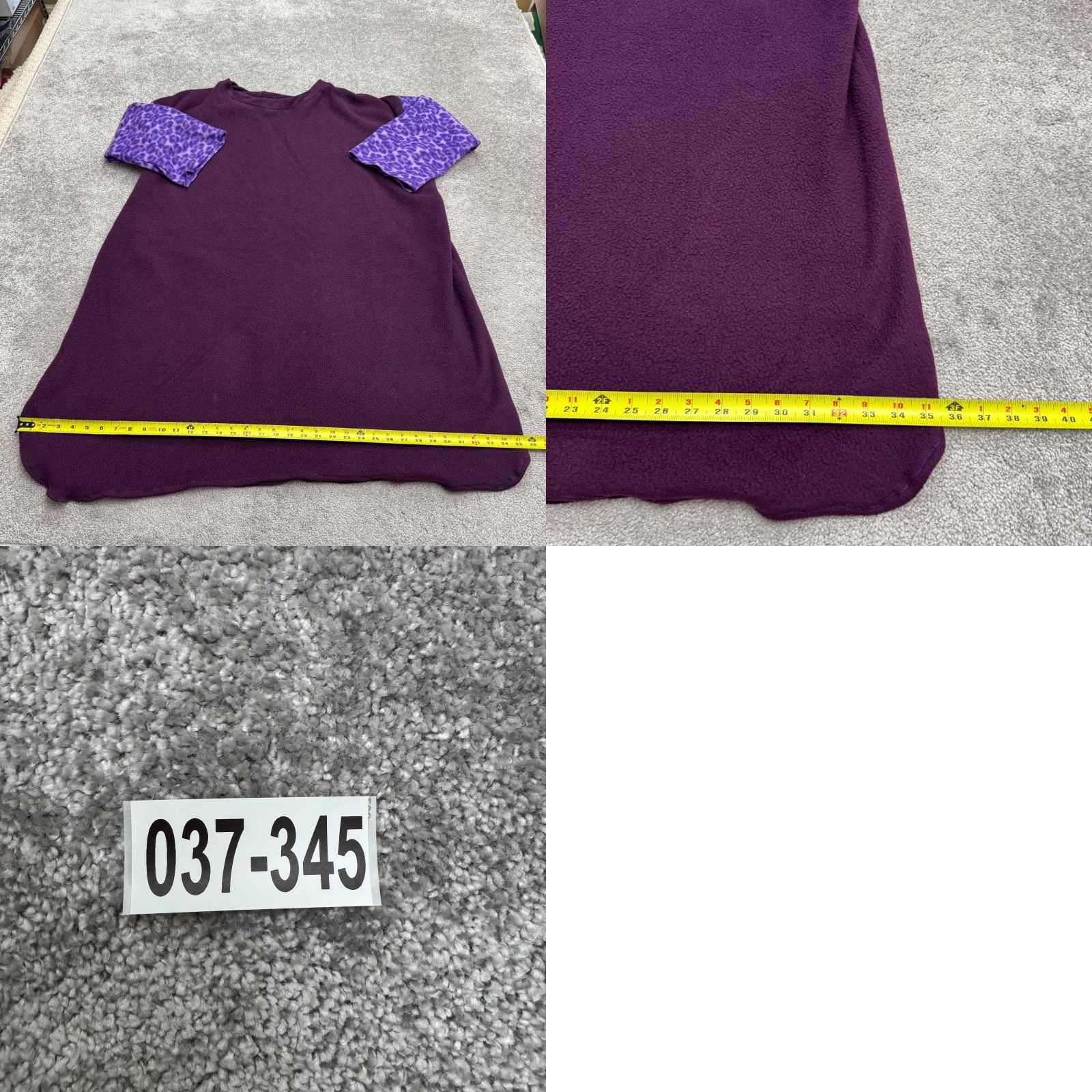 Vintage VINTAGE Y2K Dress Women 2X Purple Leopard Lounge Fleece Tunic Oversized Handmade Size XXL / US 16-18 / IT 52-54 - 9 Thumbnail