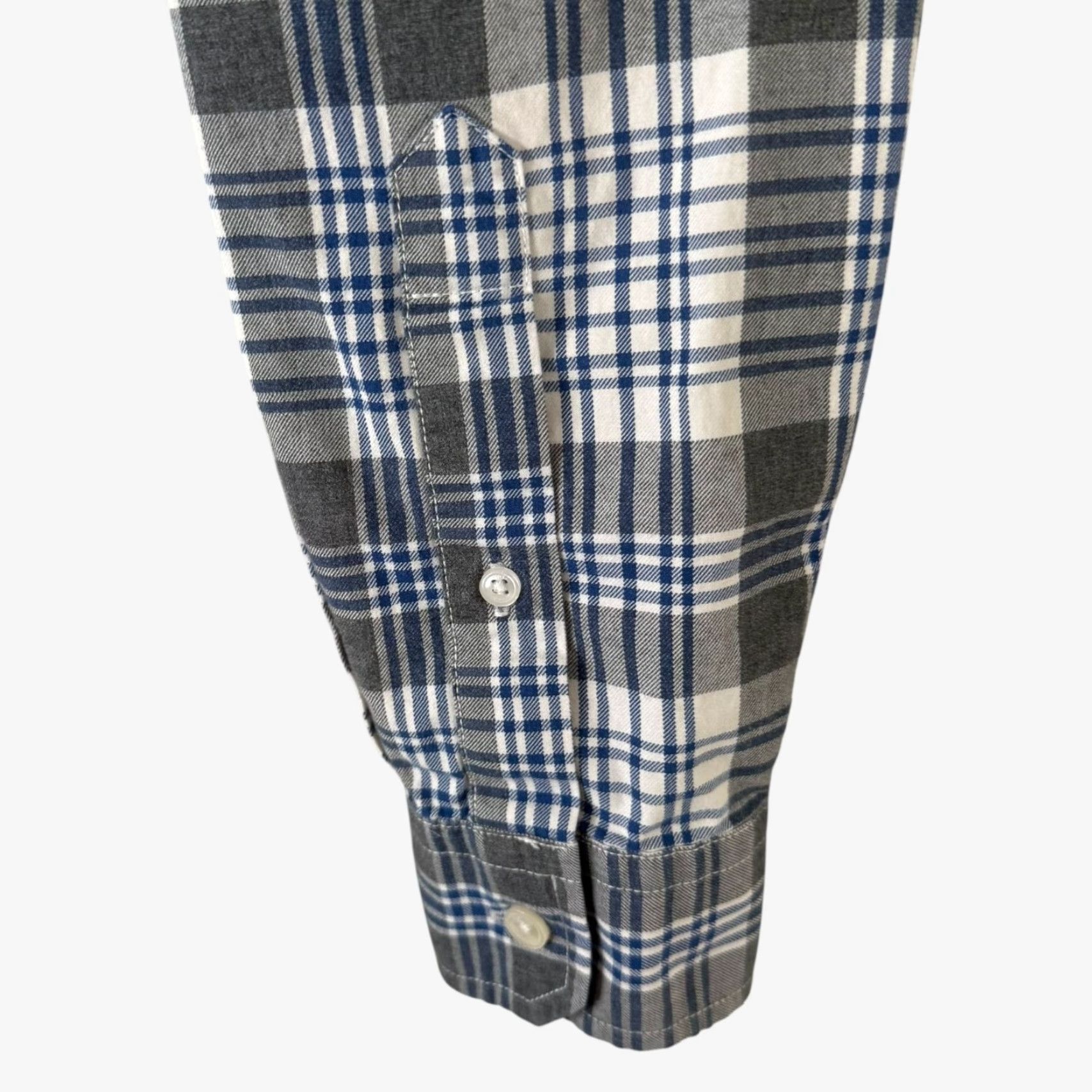 Vince Vince Button-Up Long-Sleeve Plaid Flannel Shirt Gray & Blue Men's M Size Cotton Size US M / EU 48-50 / 2 - 7 Thumbnail