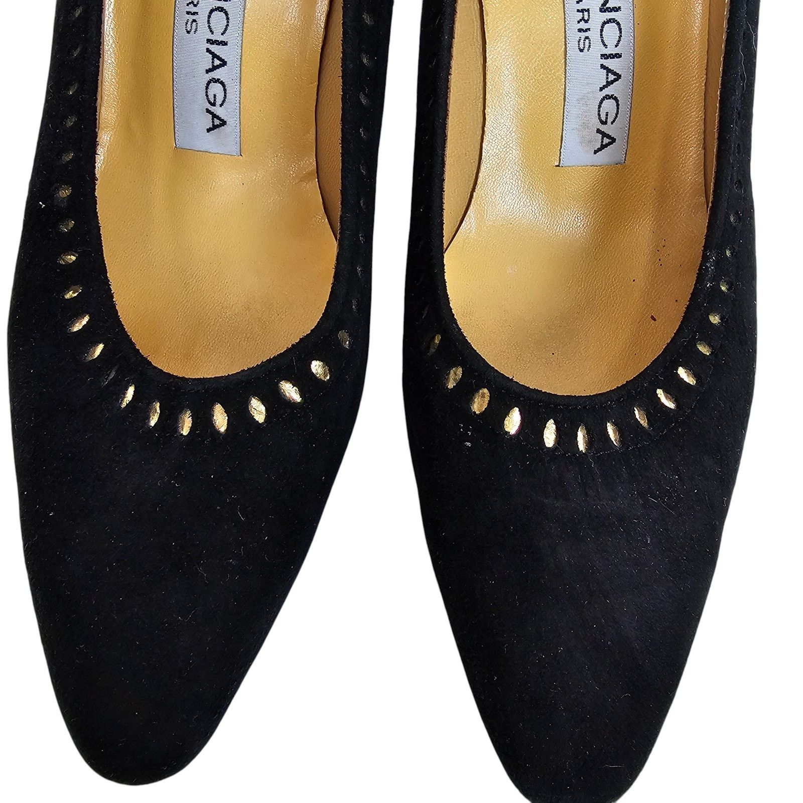 Balenciaga Balenciaga Womens Black Suede Heels Closed Toe Pumps Size 5 Size US 5 / IT 35 - 4 Thumbnail
