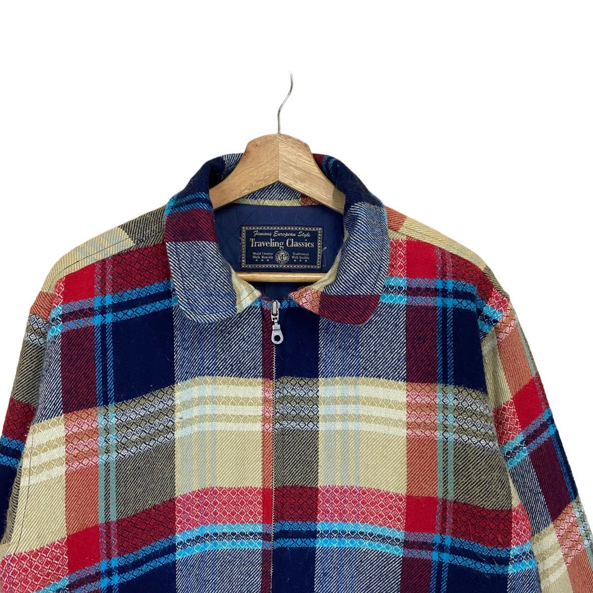 Japanese Brand Vintage 90s Travelling Classic Flanel Plaid Zipper Jacket Size US M / EU 48-50 / 2 - 4 Thumbnail