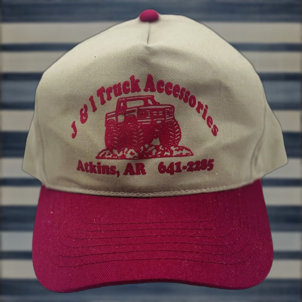 Vintage VINTAGE Snap-Back Baseball Cap Men’s J & I Truck Accessories Adjustable Brown Red Hat Cap Cap Size ONE SIZE - 1 Thumbnail