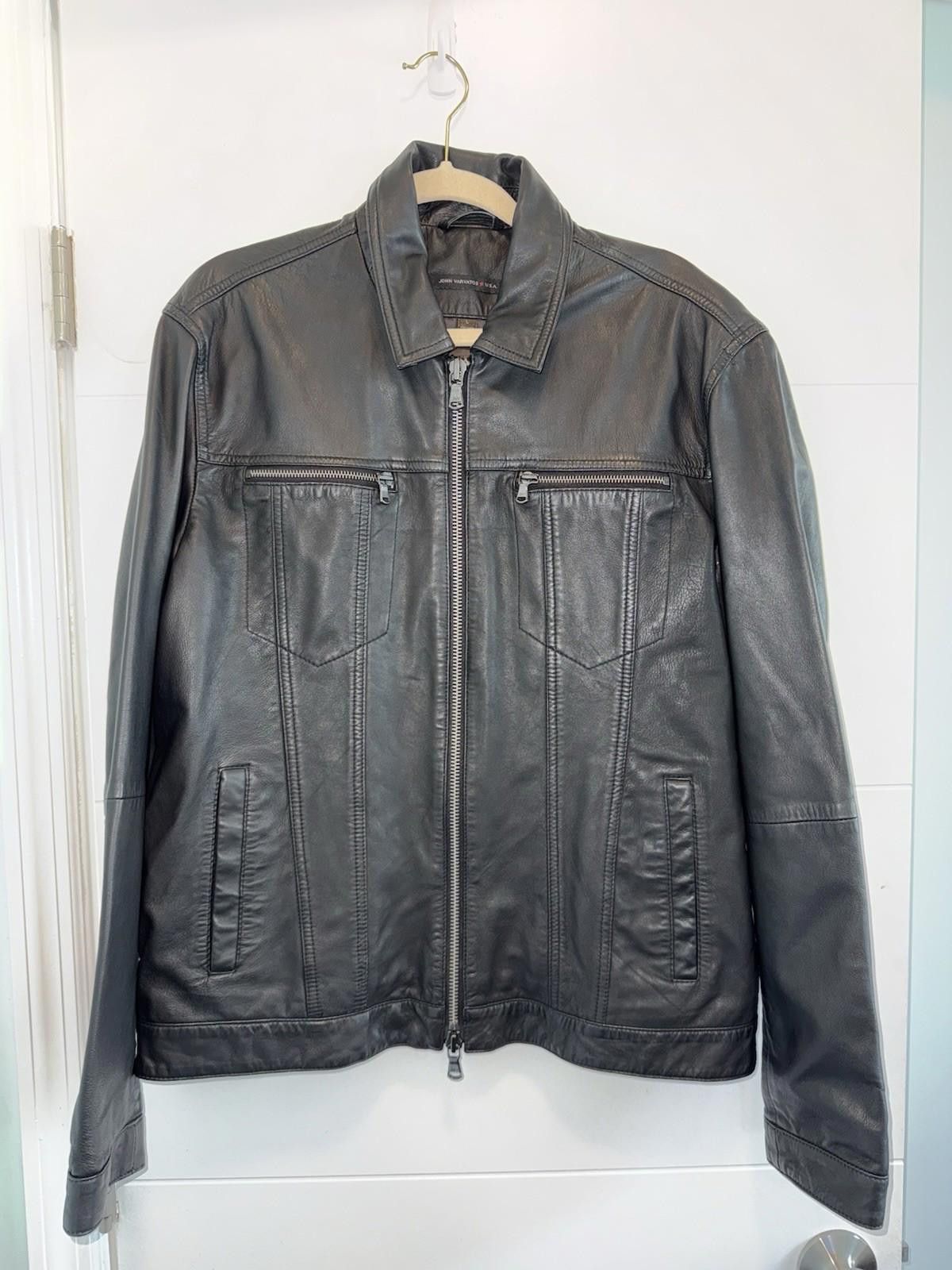 John Varvatos John Varvatos Brando Band Collar 100% Leather Jacket Black L Size US L / EU 52-54 / 3 - 3 Thumbnail