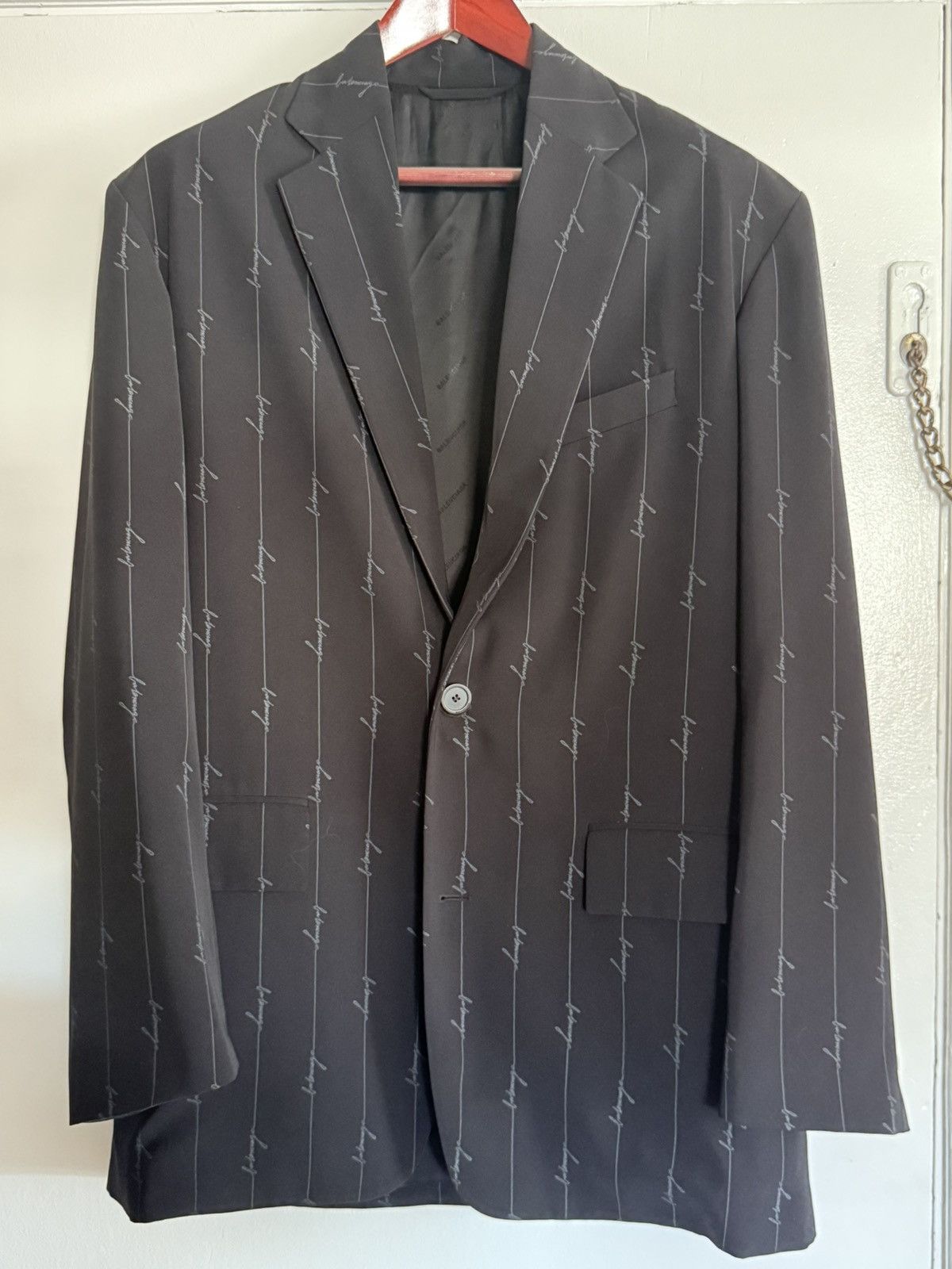 Balenciaga Balenciaga logo long blazer suit jacket Size 38R - 1 Thumbnail