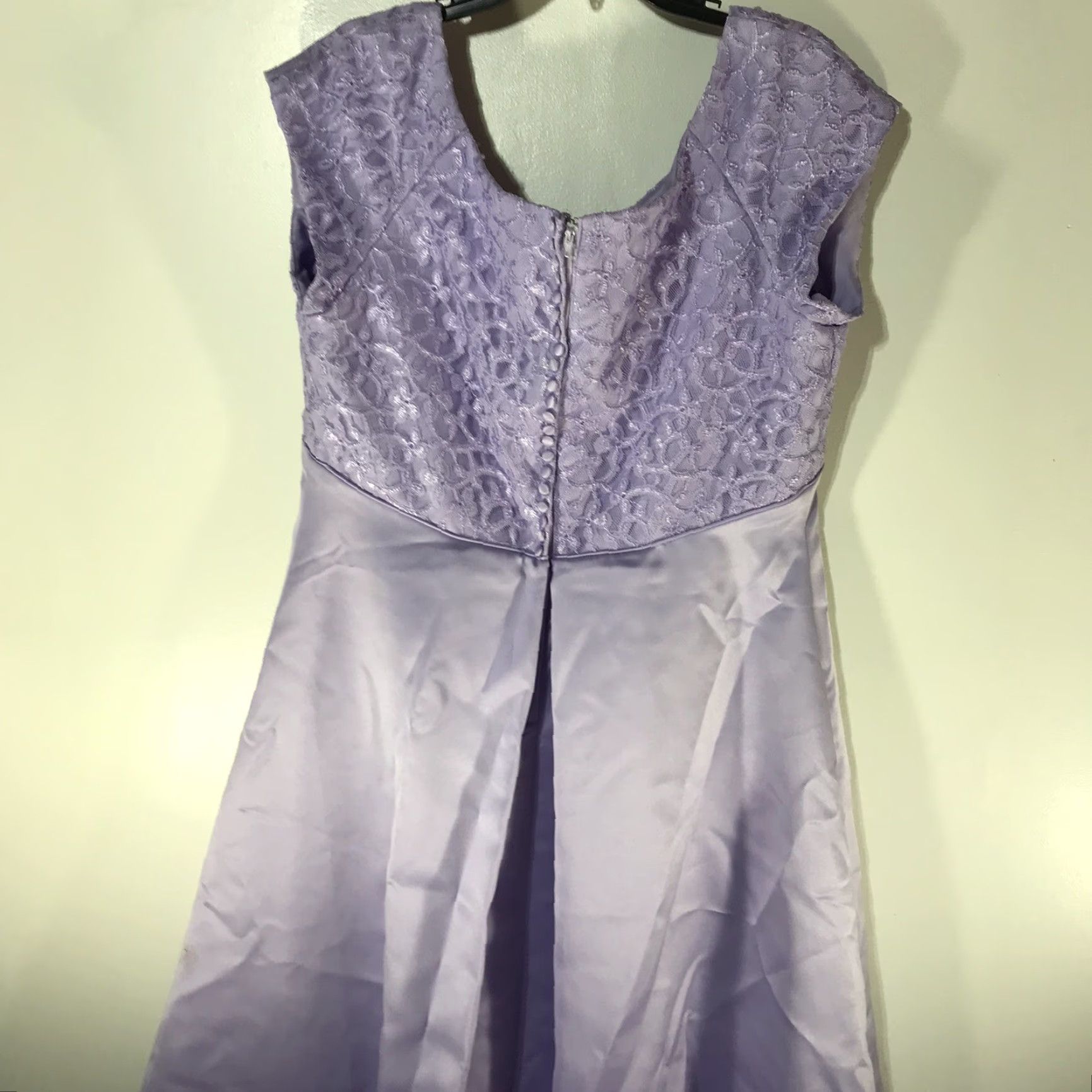 JCPenney VINTAGE JCPenney Alfred Angelo Women's Formal Dress 18 Purple A-line Satin Lace Victorian US Size 3XL / US 20-22 - 5 Thumbnail