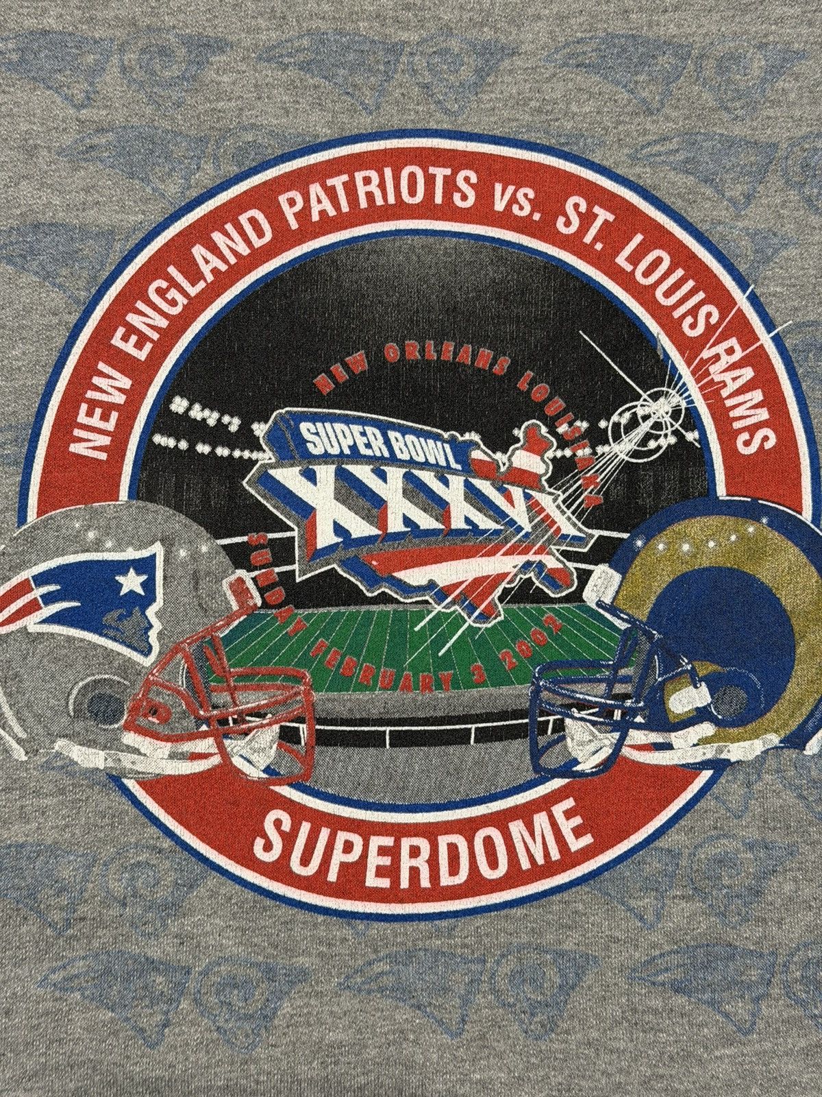 NFL Vintage 2002 Super Bowl XXXVI Patriots Vs Rams Crewneck Larg Size US L / EU 52-54 / 3 - 3 Thumbnail
