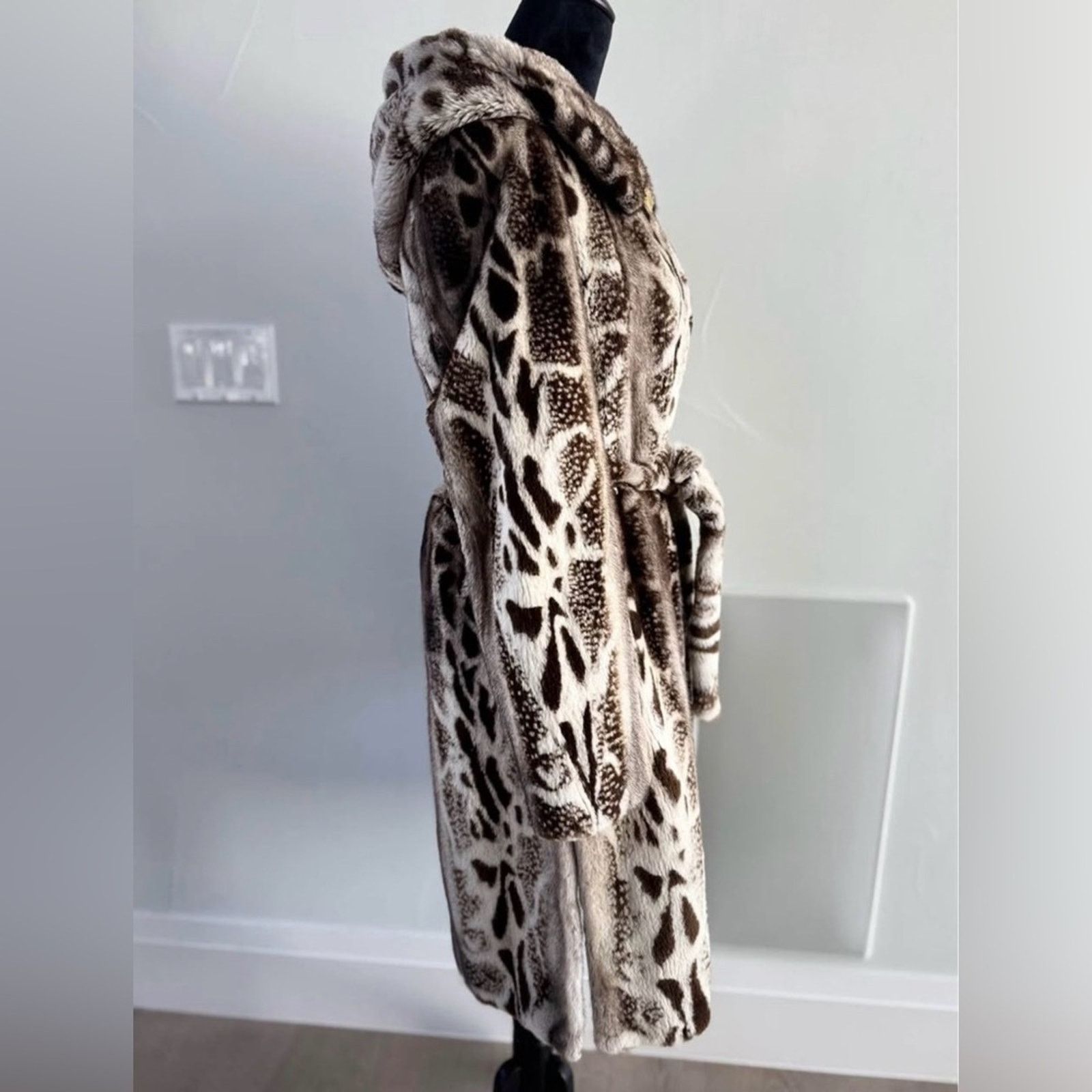 Other Elegant Animal Print Mink Long Fur Coat size S Size S / US 4 / IT 40 - 2 Thumbnail