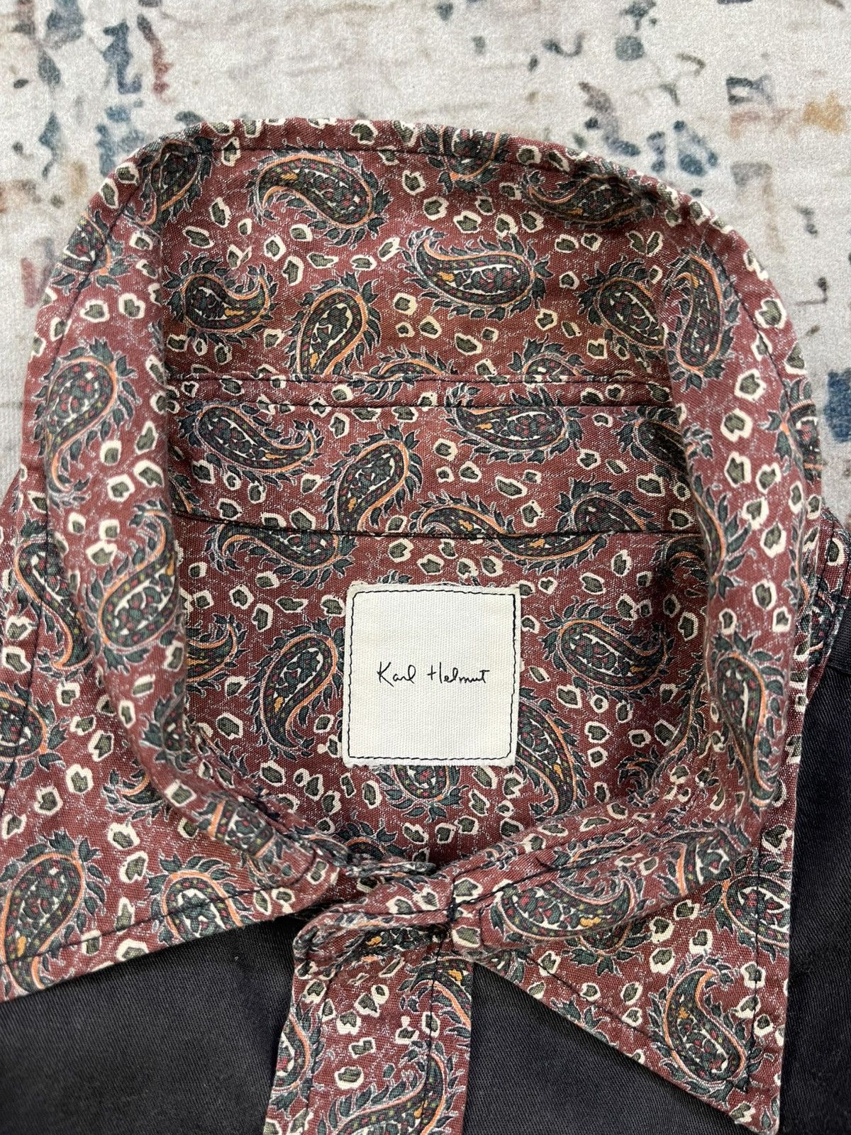 Karl Helmut Vtg Karl Helmut Paisley Trim Button Up Shirt Size US M / EU 48-50 / 2 - 11 Thumbnail