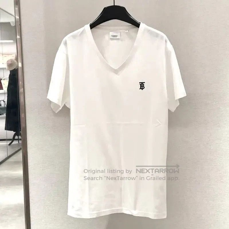 Burberry Burberry Men's White Cotton Embroidered T. Size US M / EU 48-50 / 2 - 1 Thumbnail