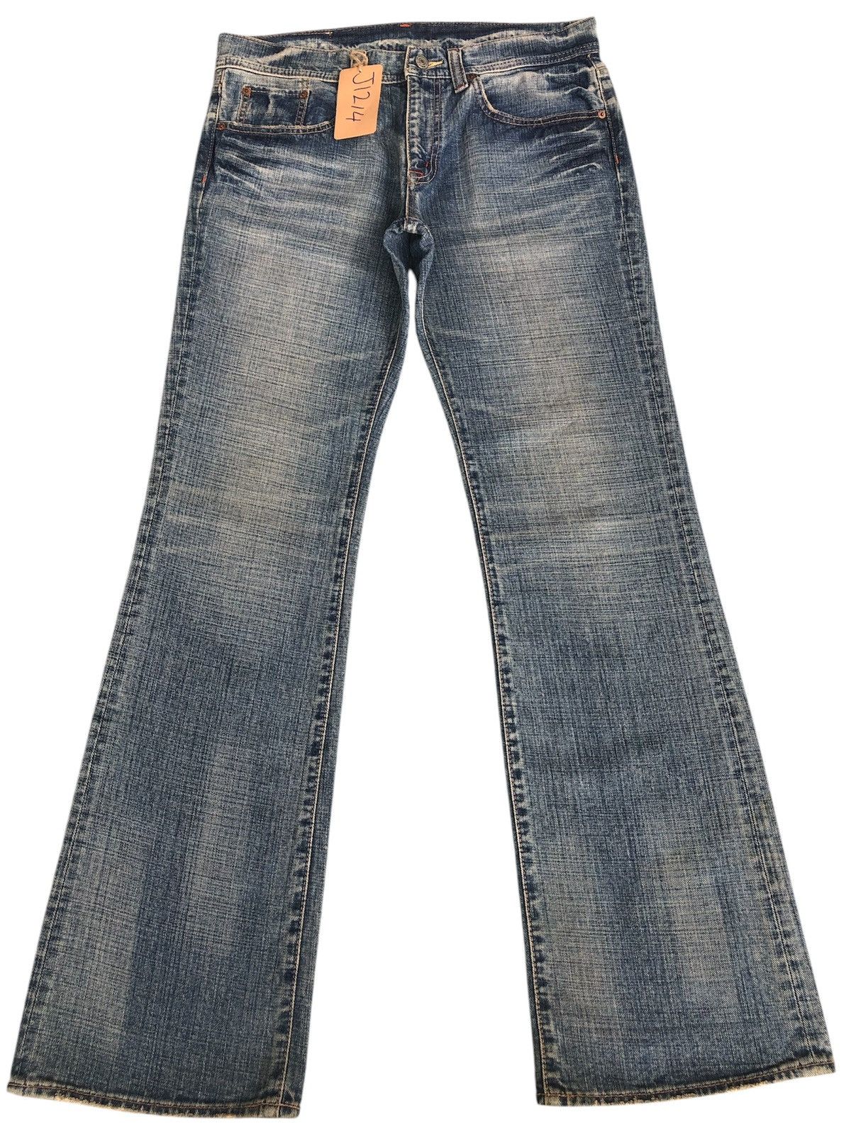 If Six Was Nine Japanese GLHEART Flared Jeans Bootcut Mud Wash Distressed Size US 33 - 1 Thumbnail